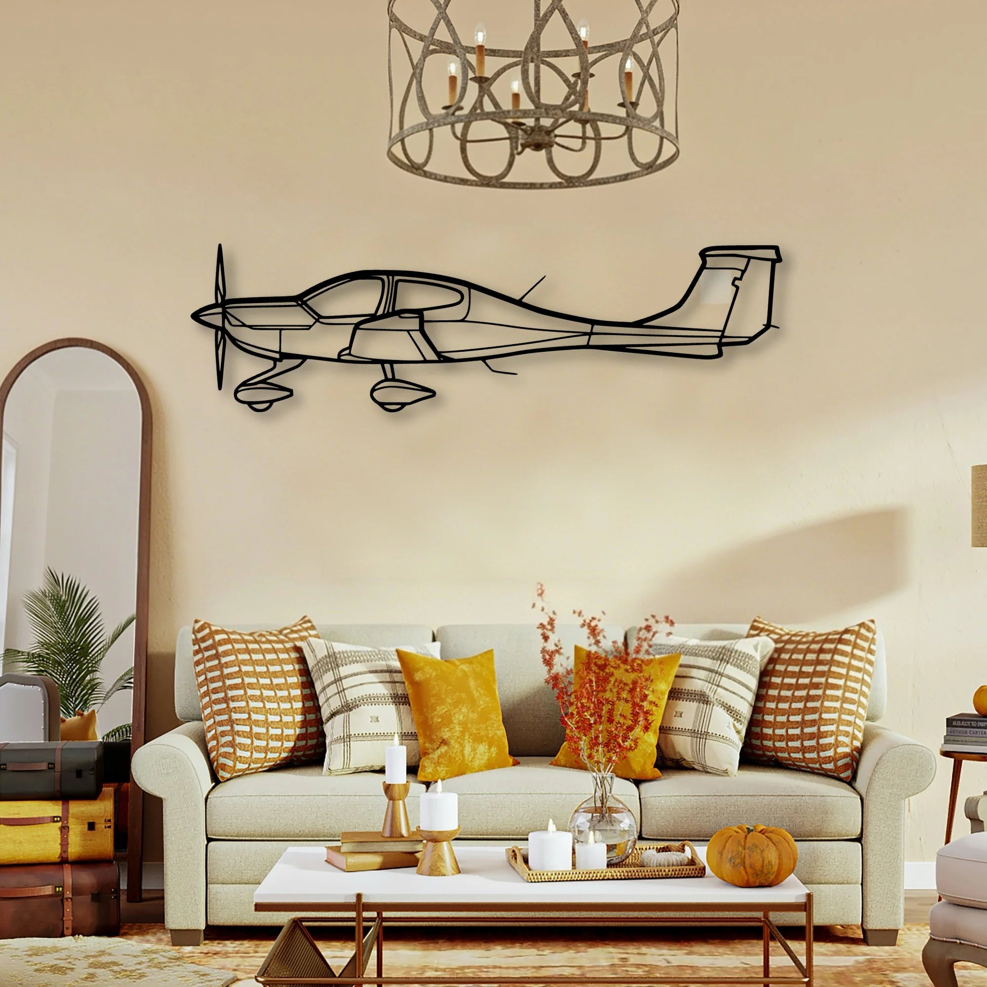 C 165 Classic Aircraft Silhouette Metal Wall Art - Tinvibe