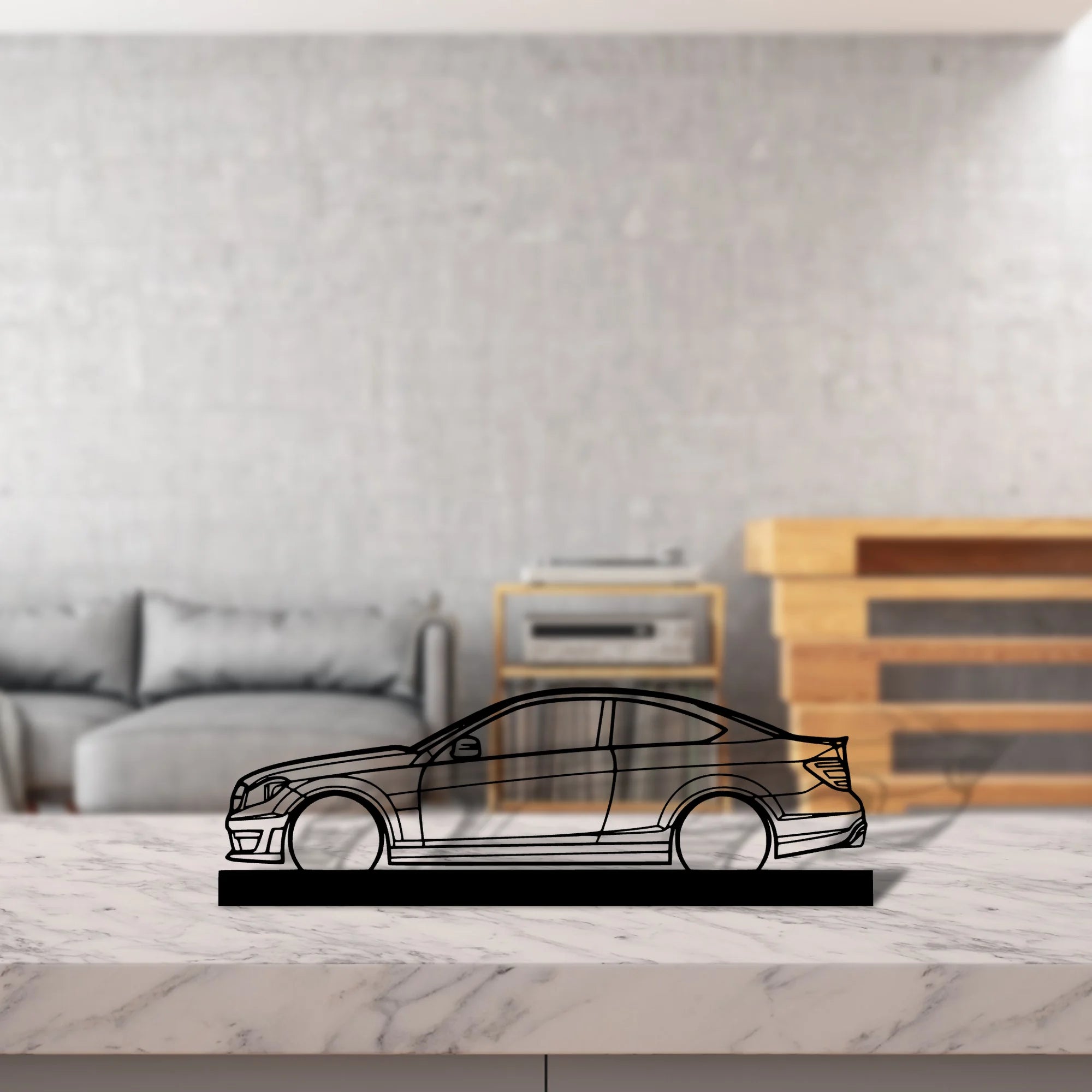 c63-amg Silhouette Metal Art Stand - Tinvibe