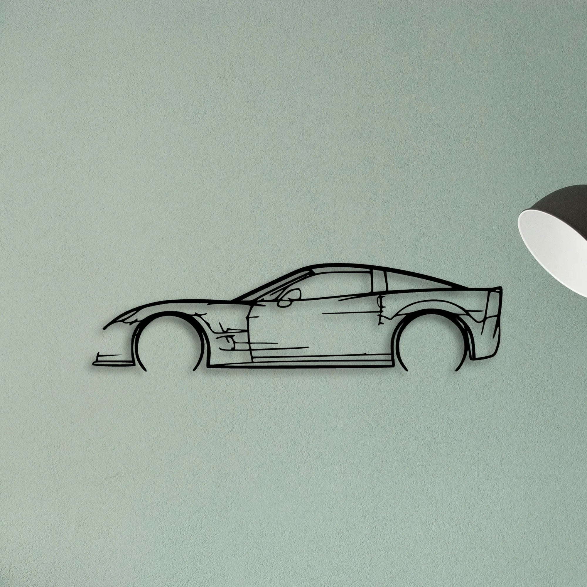 C6 ZR1 2 Classic Silhouette Metal Wall Art - Tinvibe