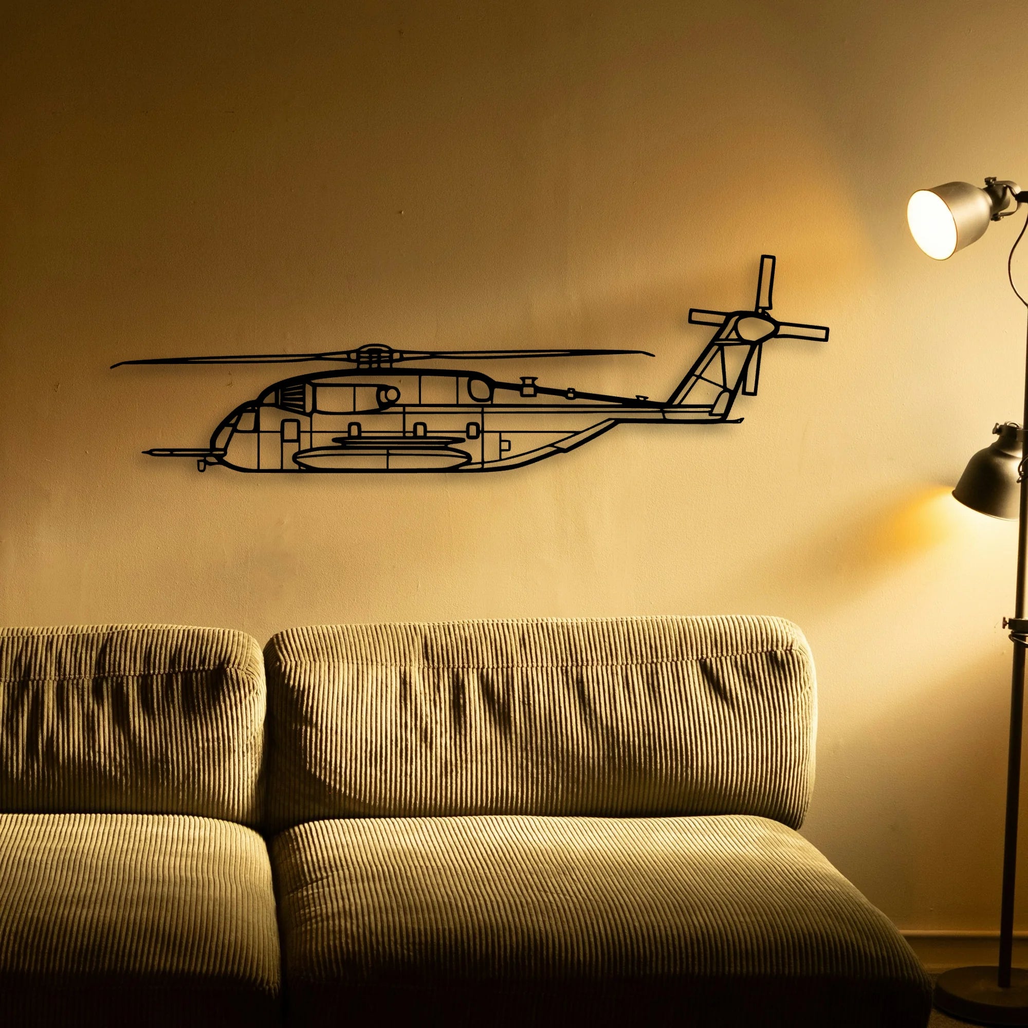 Ch 53E Super Stallion Classic Aircraft Silhouette Metal Wall Art - Tinvibe