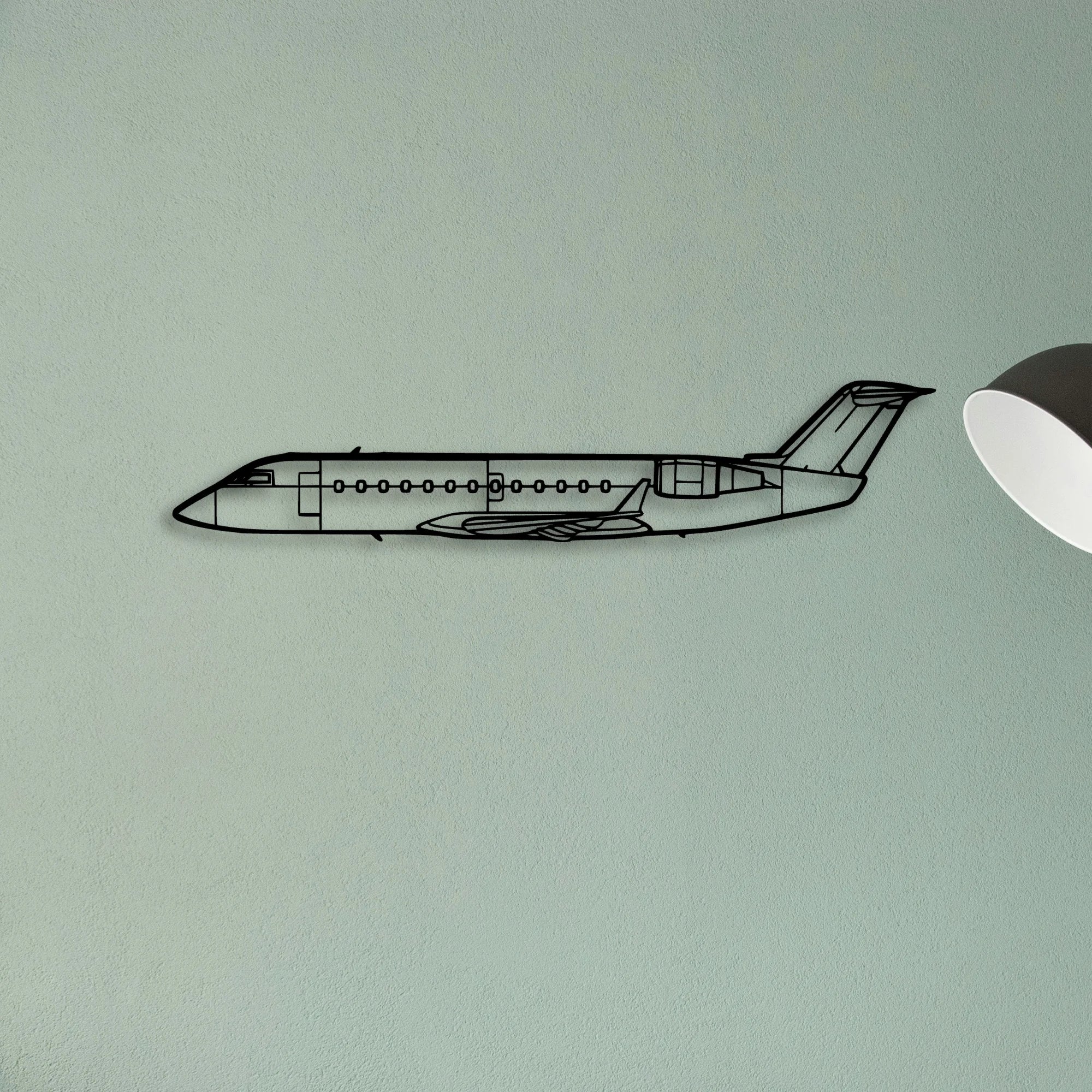 CRJ200 Classic Aircraft Silhouette Metal Wall Art - Tinvibe