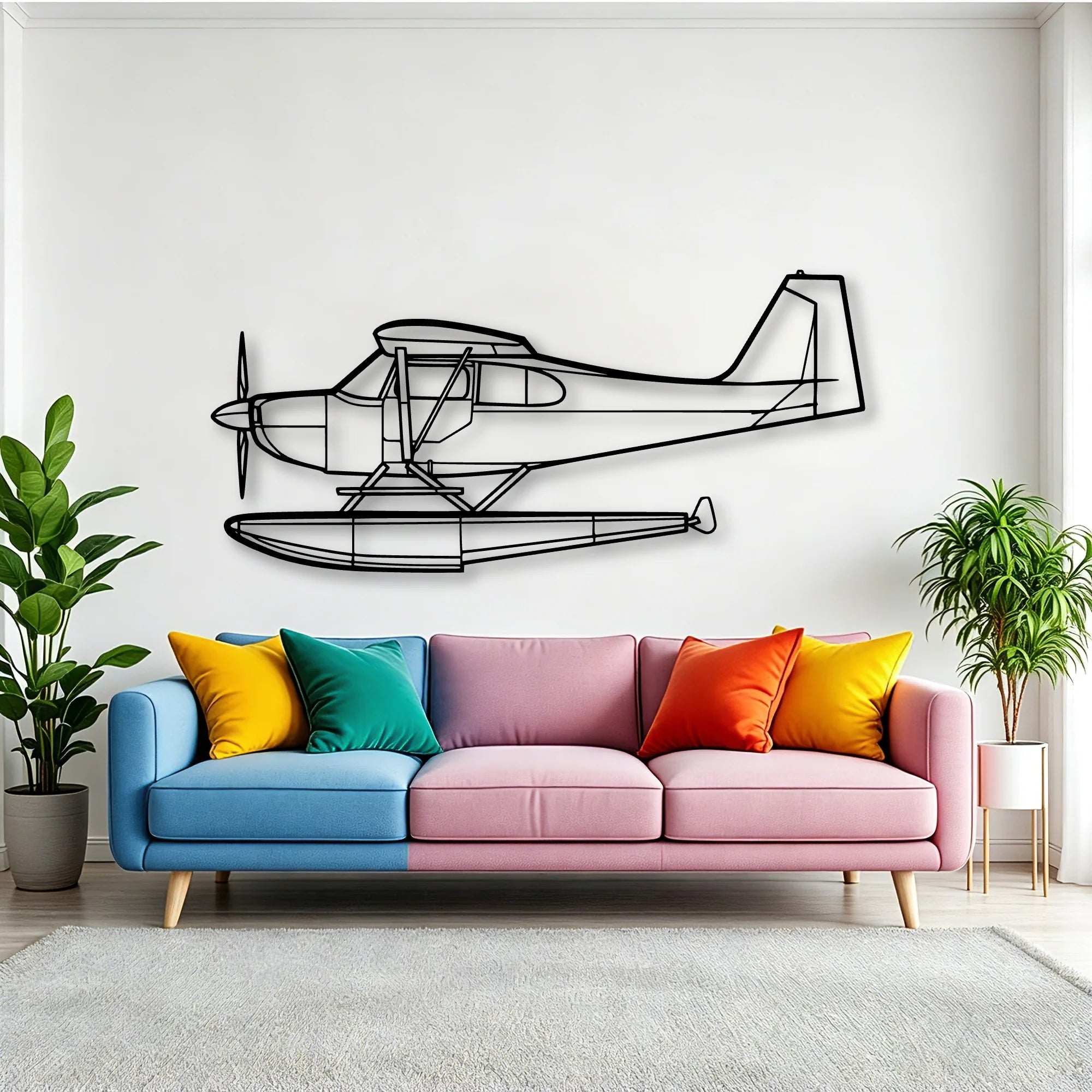 Dauphin AS365N3 Classic Aircraft Silhouette Metal Wall Art - Tinvibe