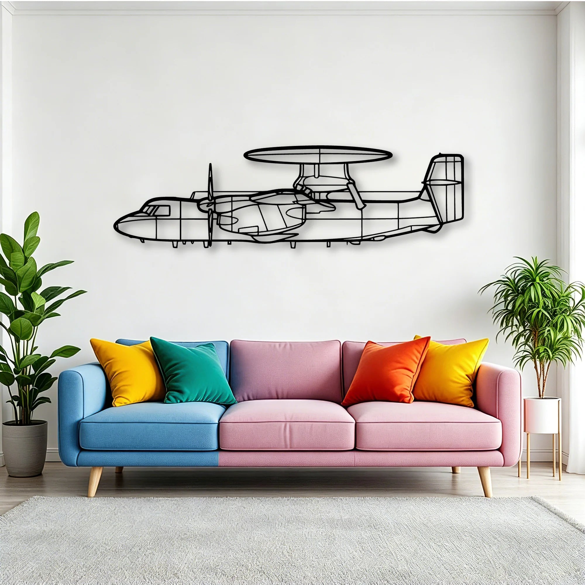 DC 3C Classic Aircraft Silhouette Metal Wall Art - Tinvibe