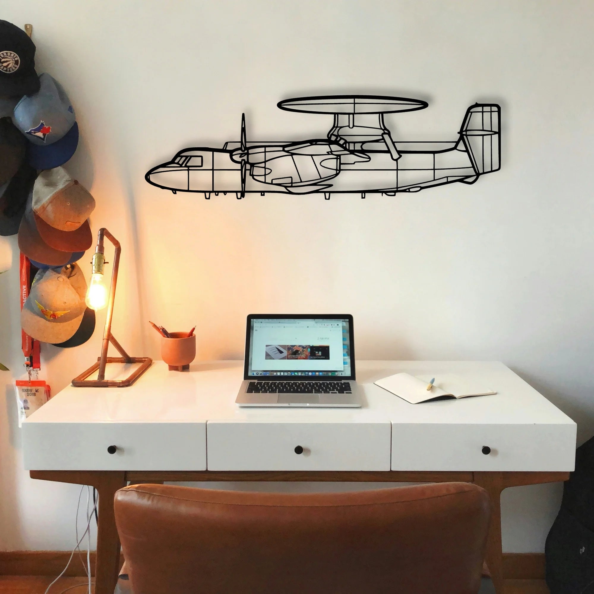 DC 3C Classic Aircraft Silhouette Metal Wall Art - Tinvibe