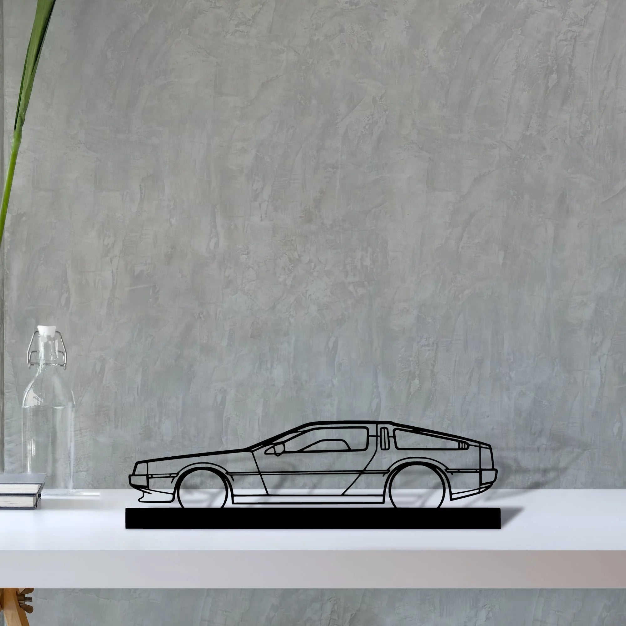 delorean Silhouette Metal Art Stand - Tinvibe
