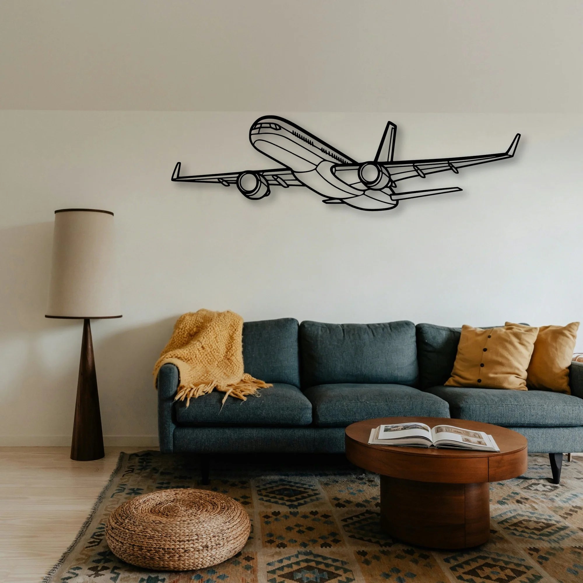 E175 Classic Aircraft Silhouette Metal Wall Art - Tinvibe