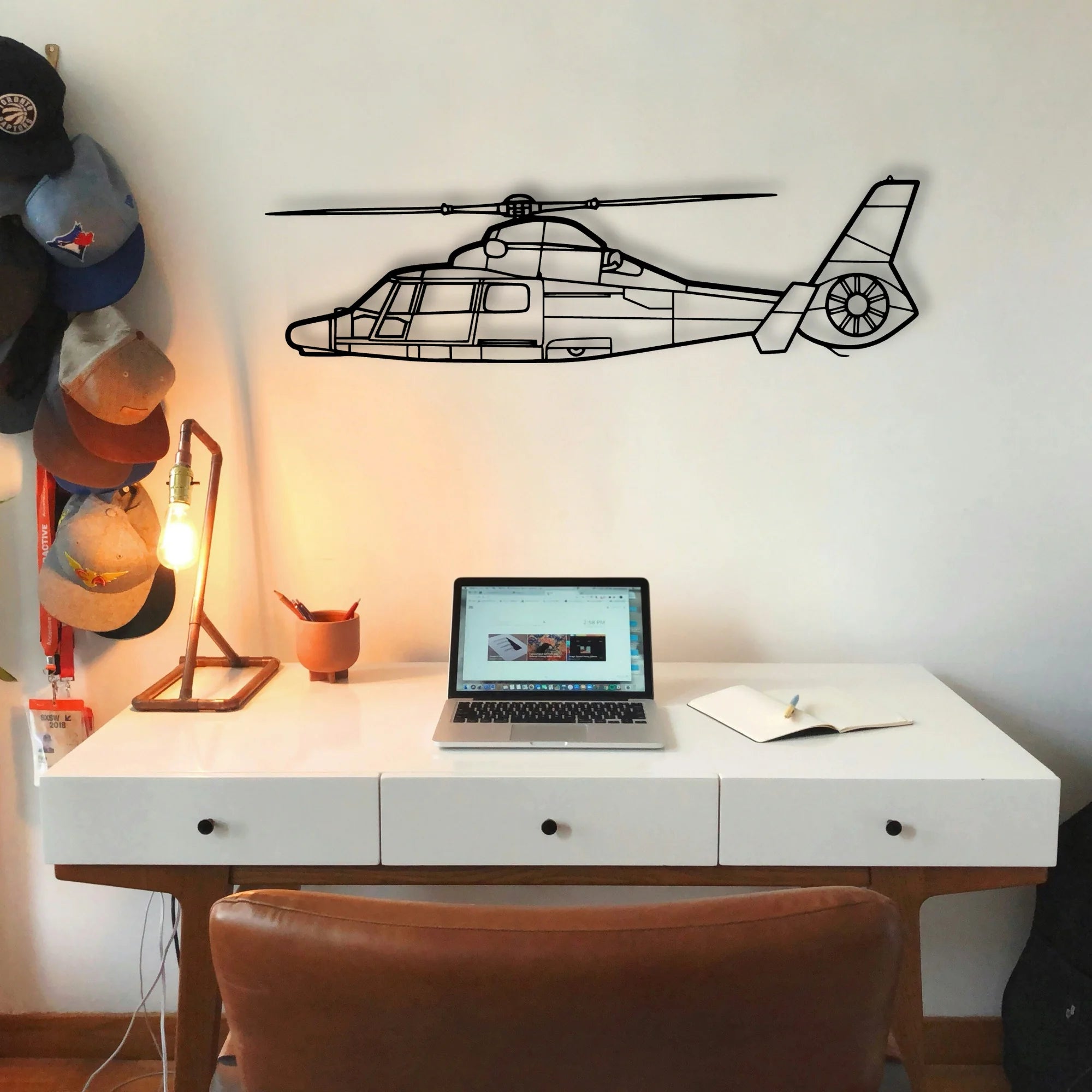 EC135T2 Classic Aircraft Silhouette Metal Wall Art - Tinvibe