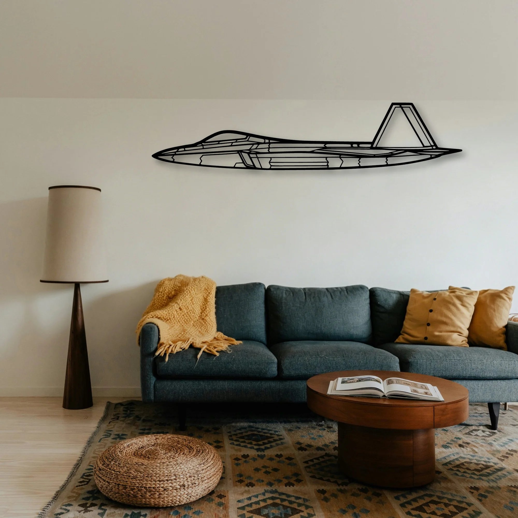 F 22 Raptor 3 Classic Aircraft Silhouette Metal Wall Art - Tinvibe