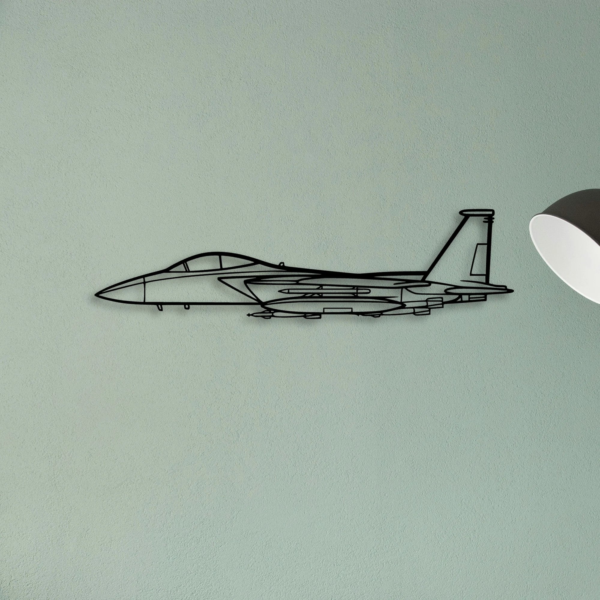 F15 Strike Eagle Classic Aircraft Silhouette Metal Wall Art - Tinvibe