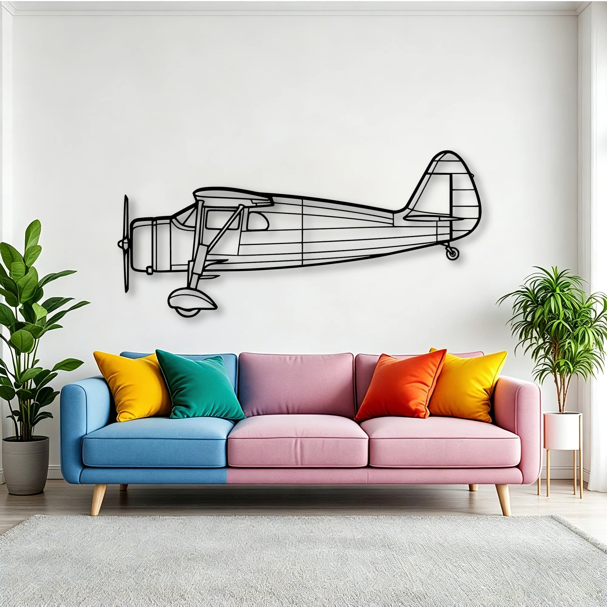 F24G 1937 Classic Aircraft Silhouette Metal Wall Art - Tinvibe