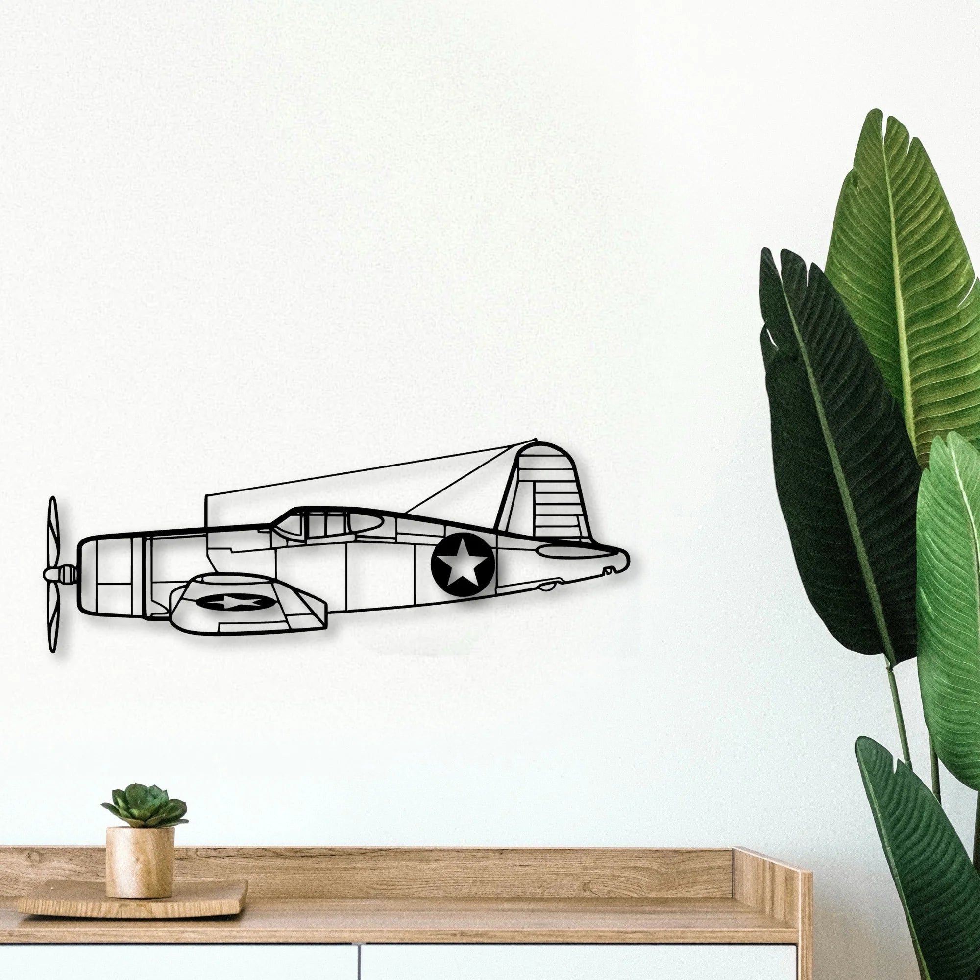 F4U Corsair Classic Aircraft Silhouette Metal Wall Art - Tinvibe