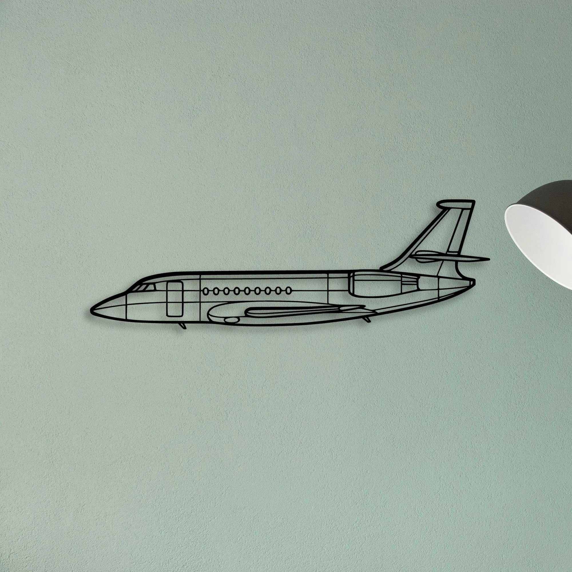 Falcon 2000 2 Classic Aircraft Silhouette Metal Wall Art - Tinvibe