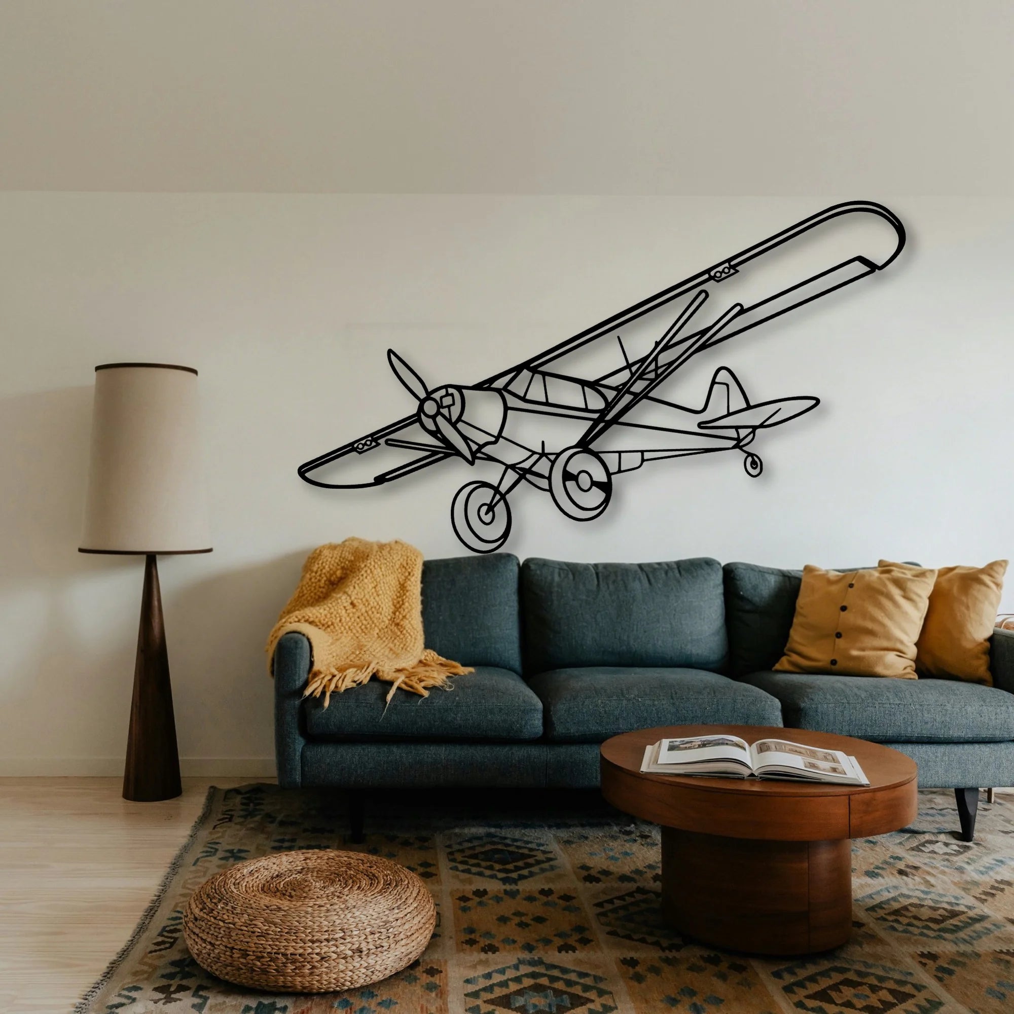 Falcon 7X Classic Aircraft Silhouette Metal Wall Art - Tinvibe