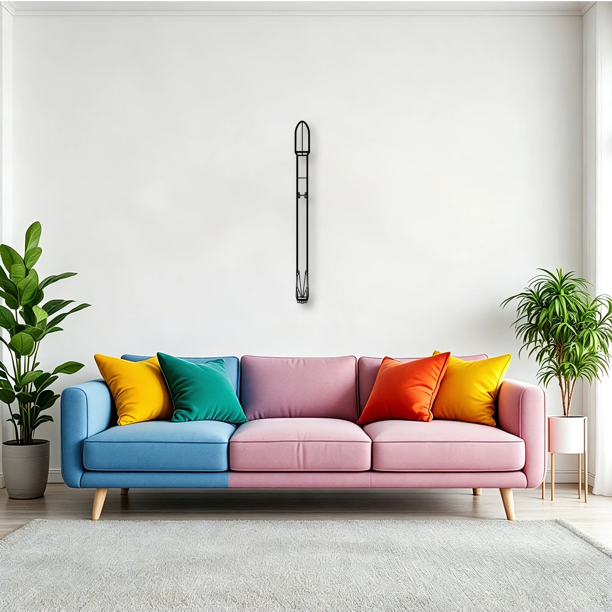 Falcon 9 2 Classic Aircraft Silhouette Metal Wall Art - Tinvibe