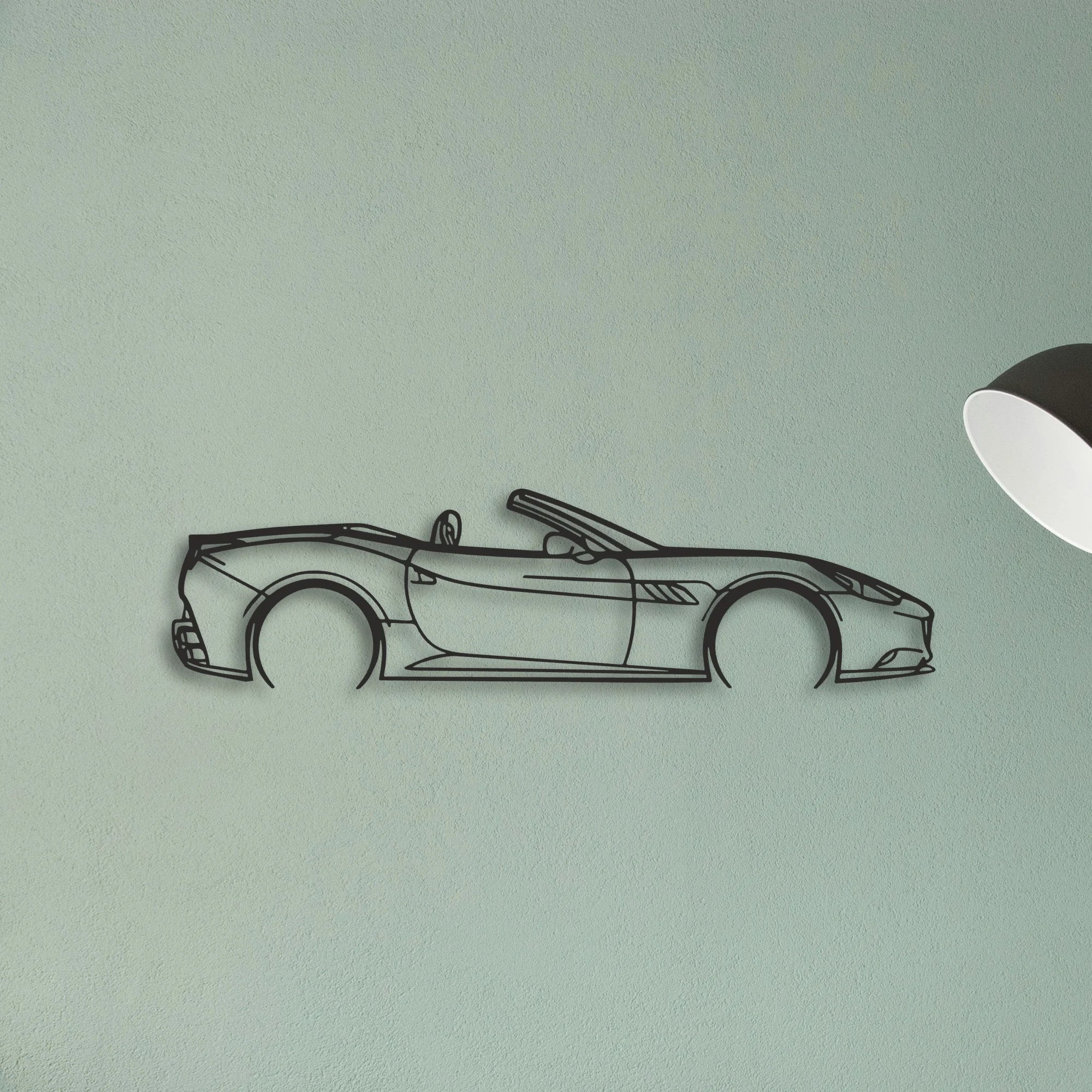 Ferrari California Classic Silhouette Metal Wall Art - Tinvibe