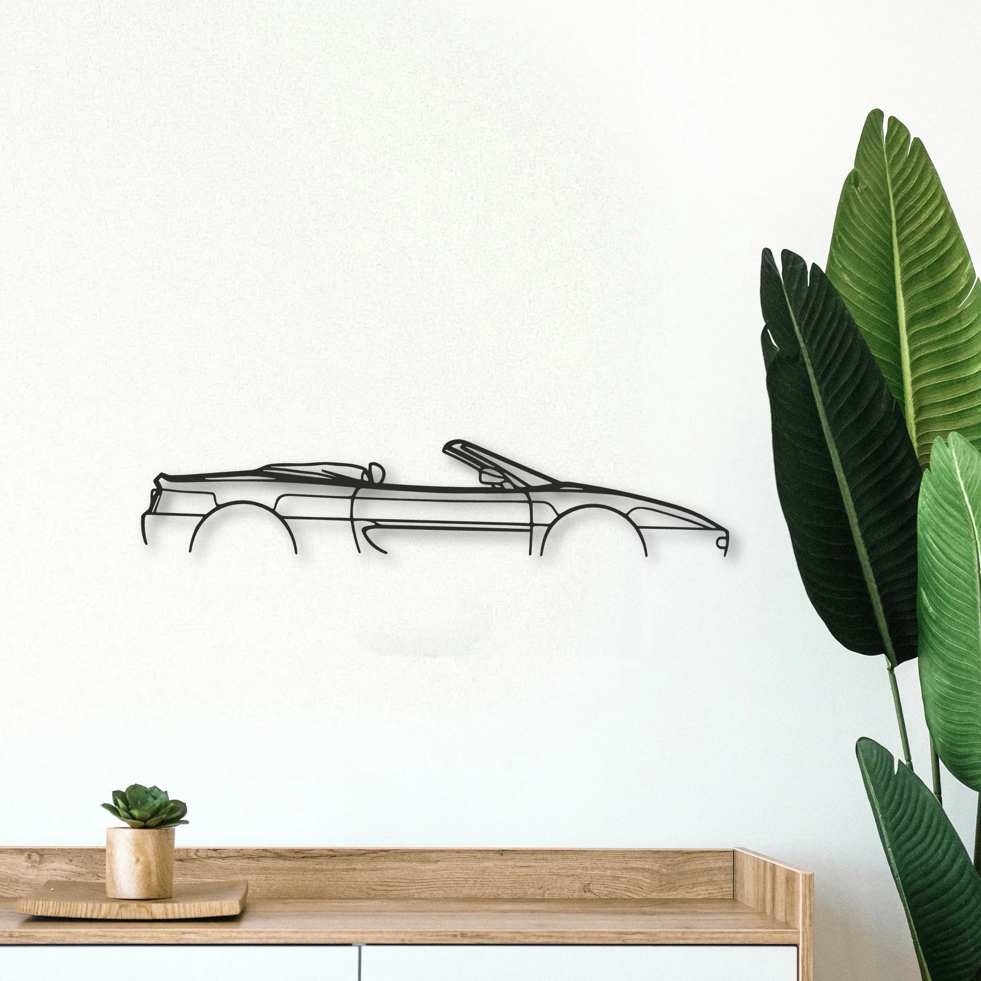 Ferrari F355 Spider Classic Silhouette Metal Wall Art - Tinvibe