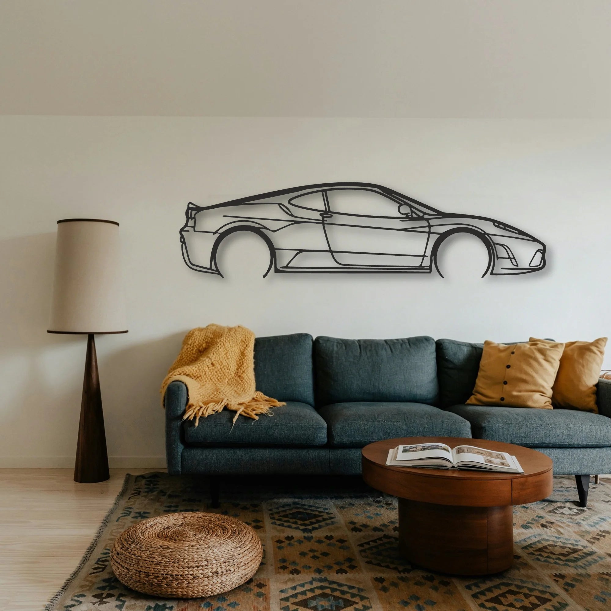 Ferrari F430 Scuderia Classic Silhouette Metal Wall Art - Tinvibe