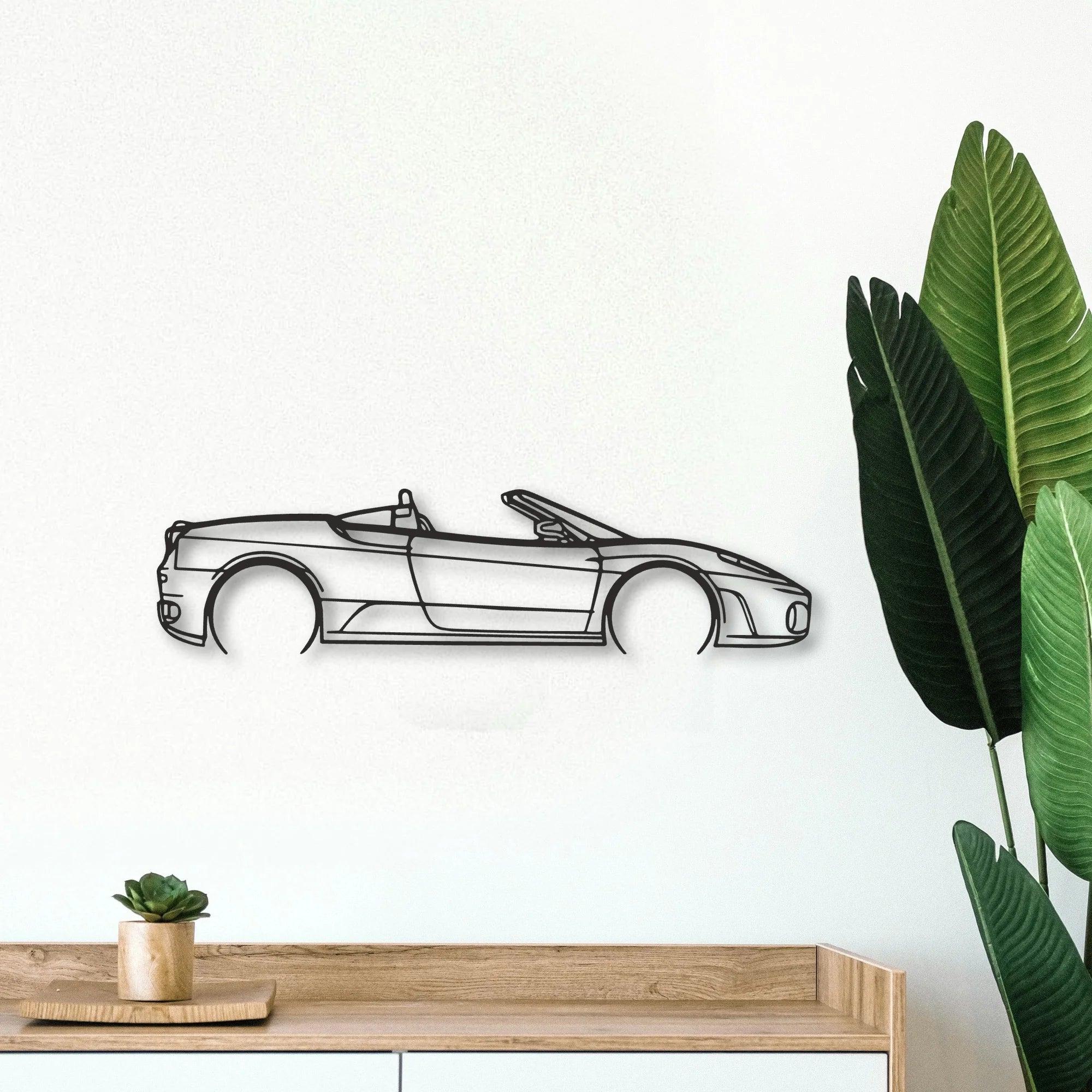 Ferrari F430 Spider Classic Silhouette Metal Wall Art - Tinvibe