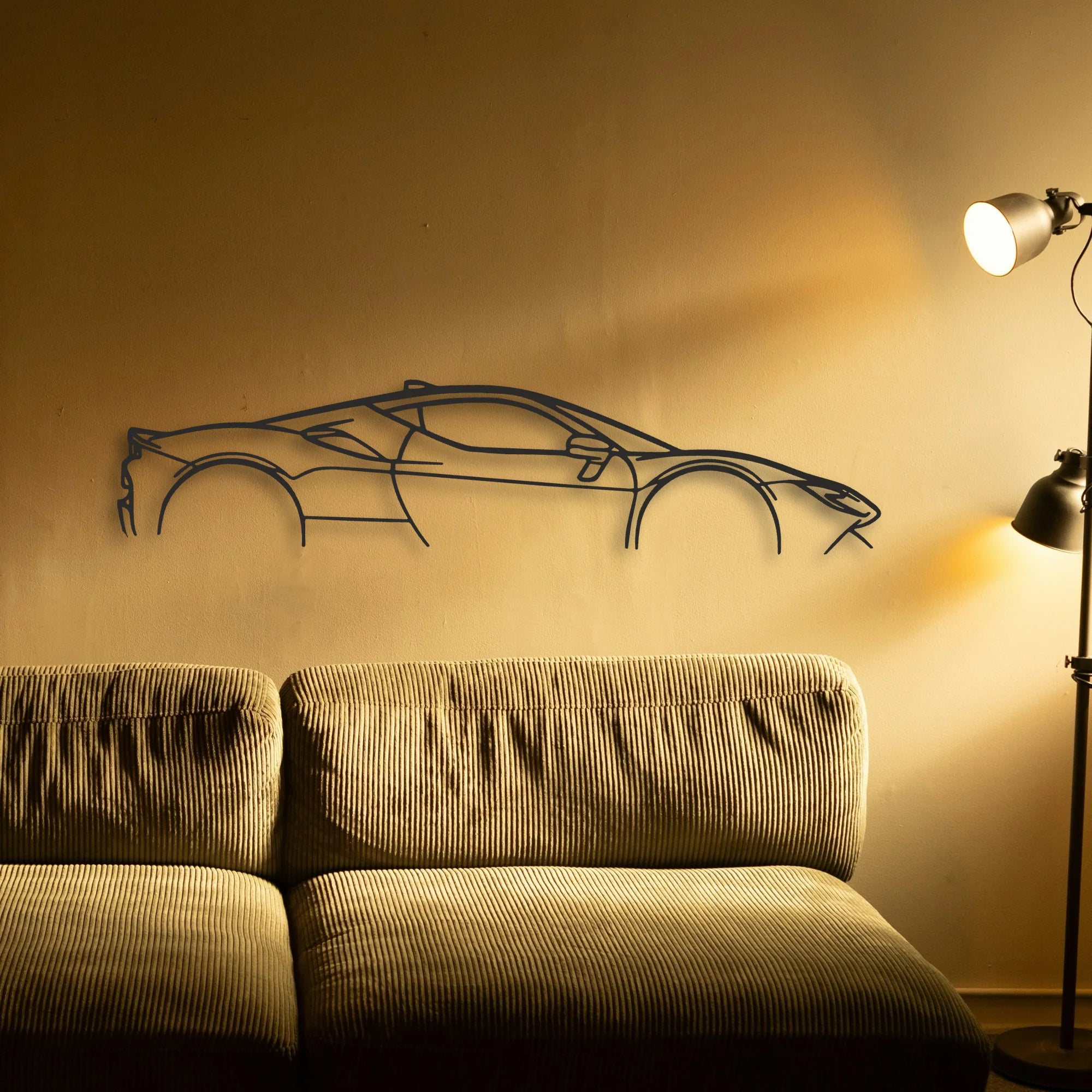 Ferrari SF90 Stradale Classic Silhouette Metal Wall Art - Tinvibe