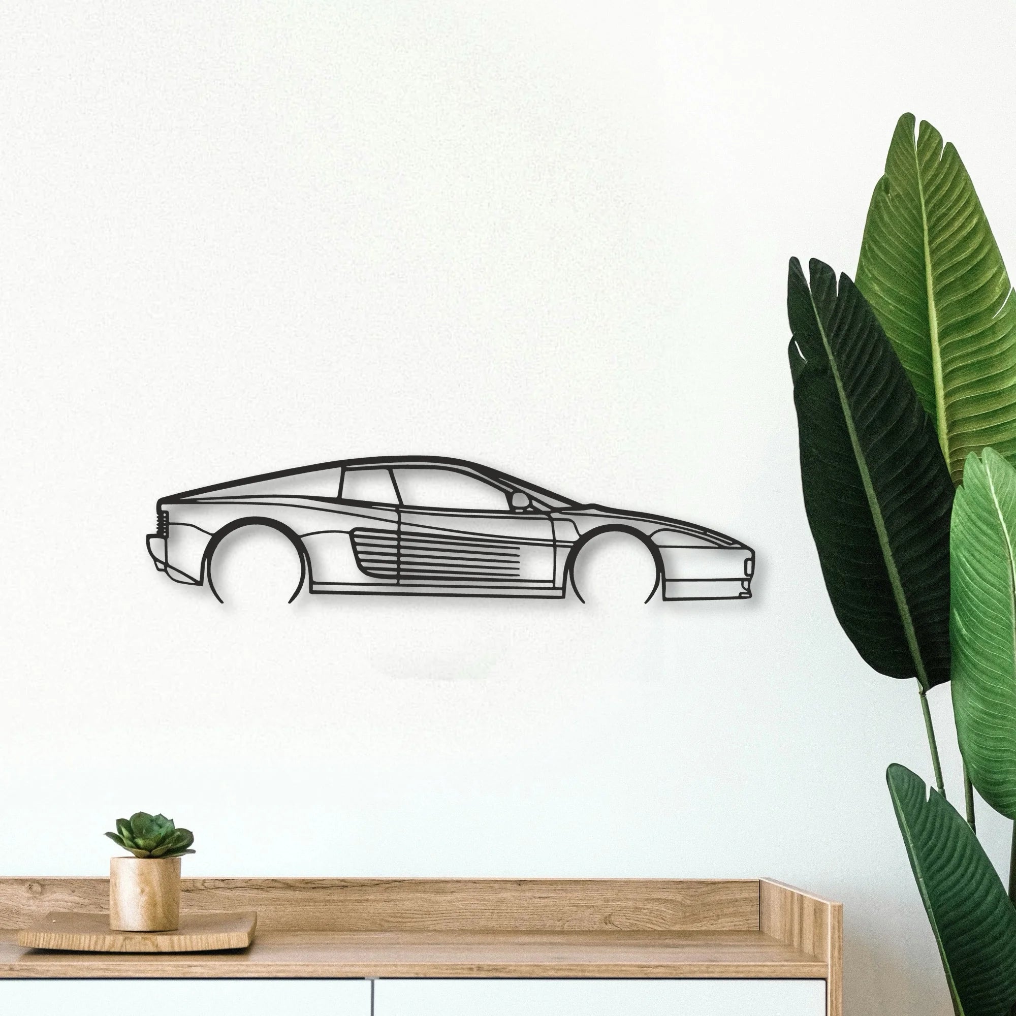 Ferrari Testarossa Classic Silhouette Metal Wall Art - Tinvibe