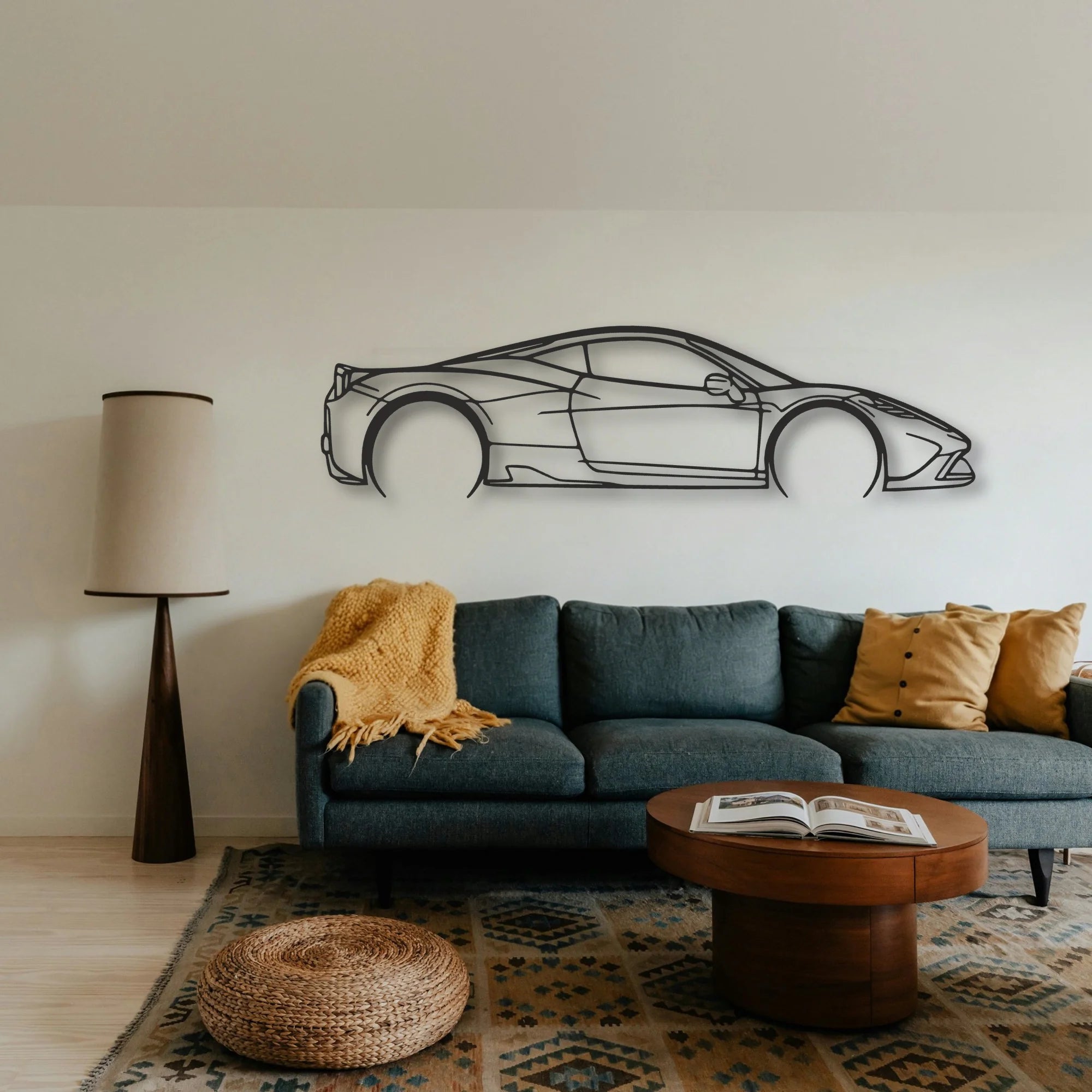 Ferrari 458 Speciale Classic Silhouette Metal Wall Art - Tinvibe