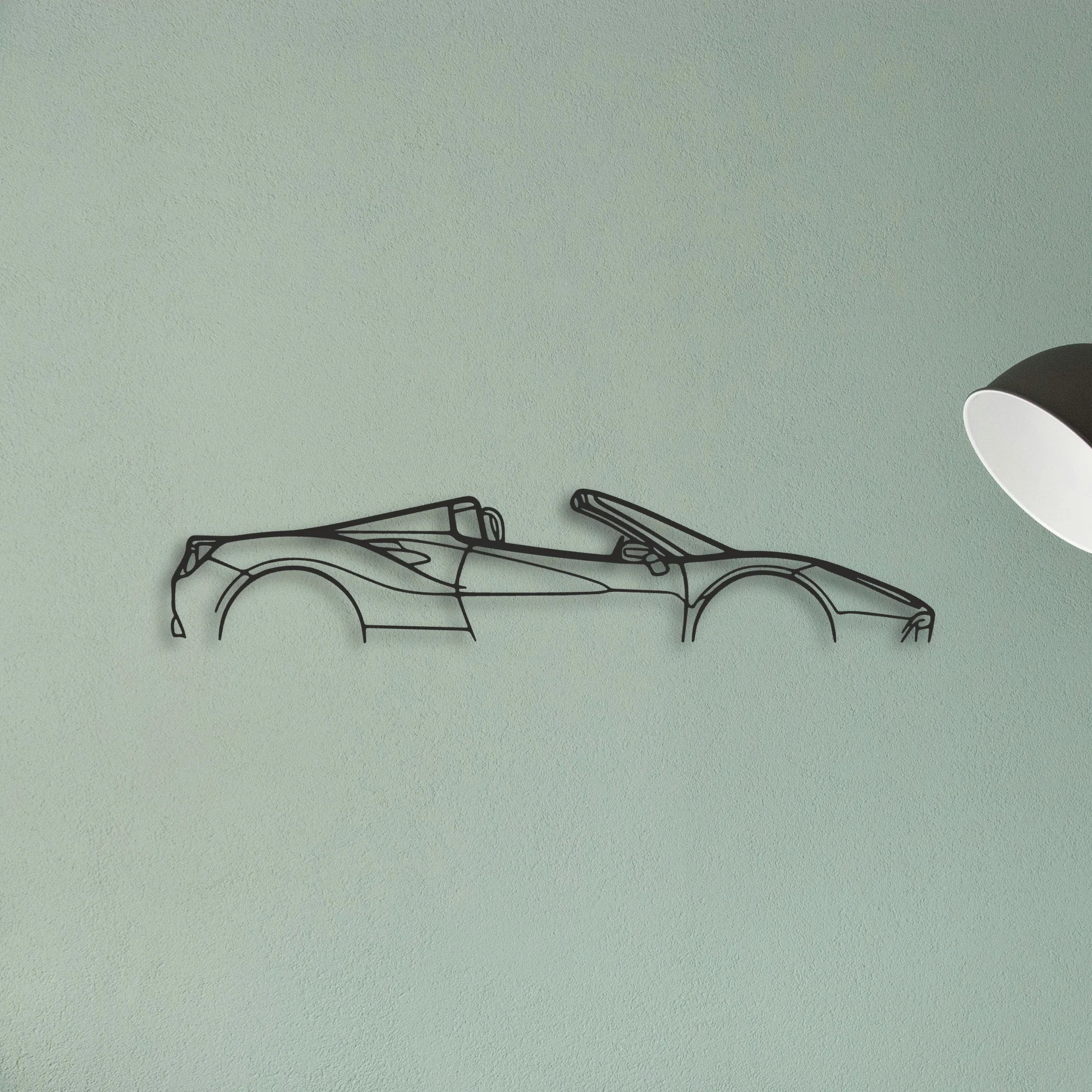 Ferrari 488 Spider Classic Silhouette Metal Wall Art - Tinvibe