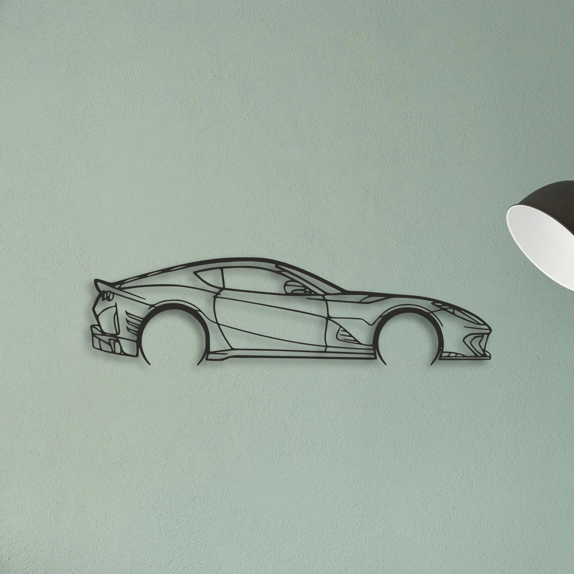 Ferrari 812 F12 Classic Silhouette Metal Wall Art - Tinvibe