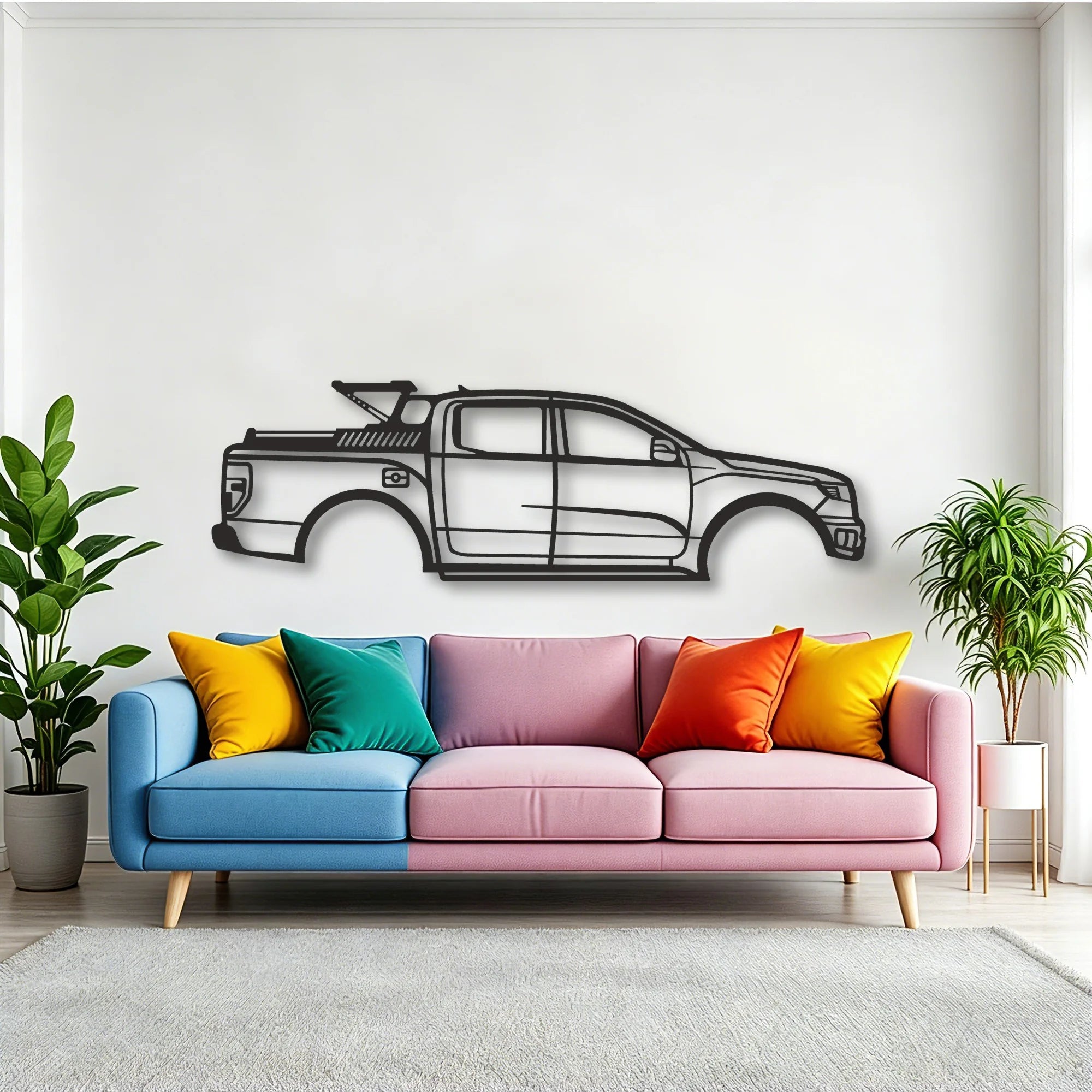Ford F150 Classic Silhouette Metal Wall Art - Tinvibe