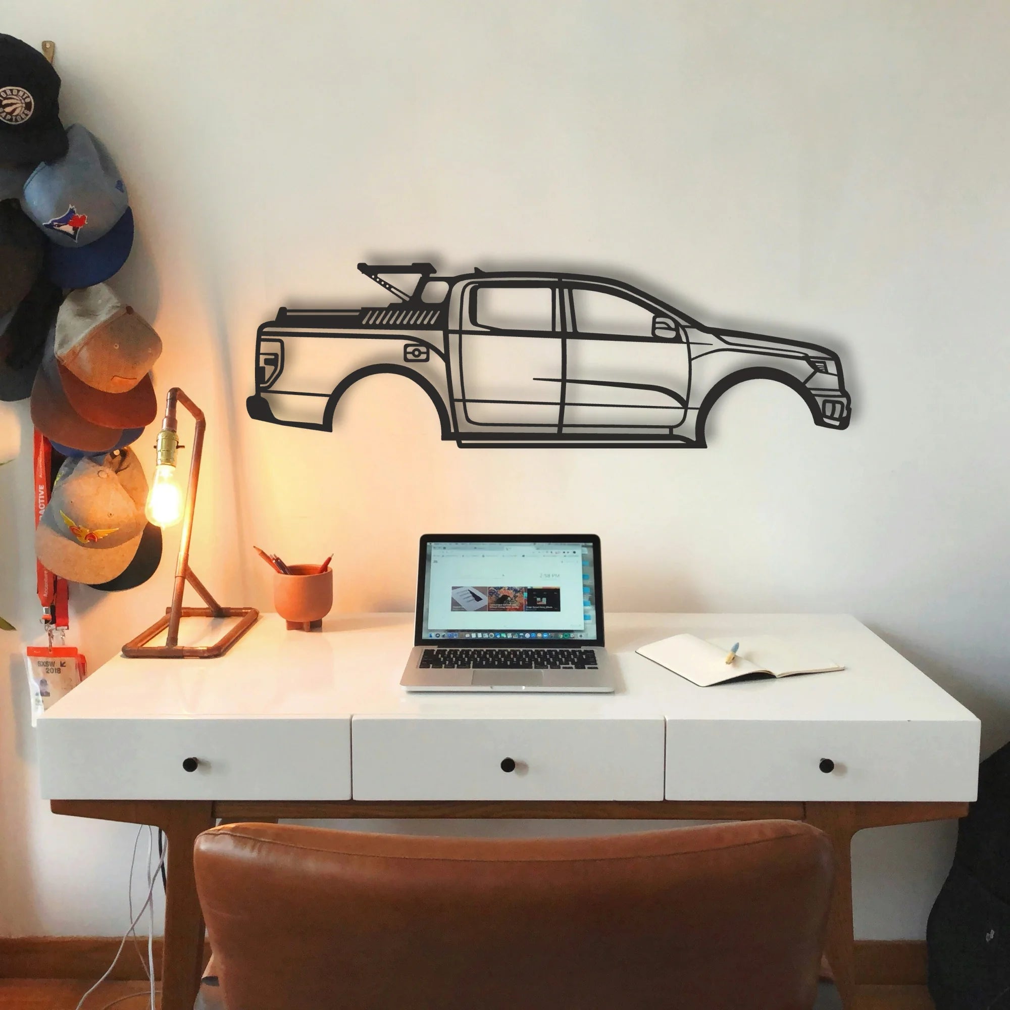 Ford F150 Classic Silhouette Metal Wall Art - Tinvibe