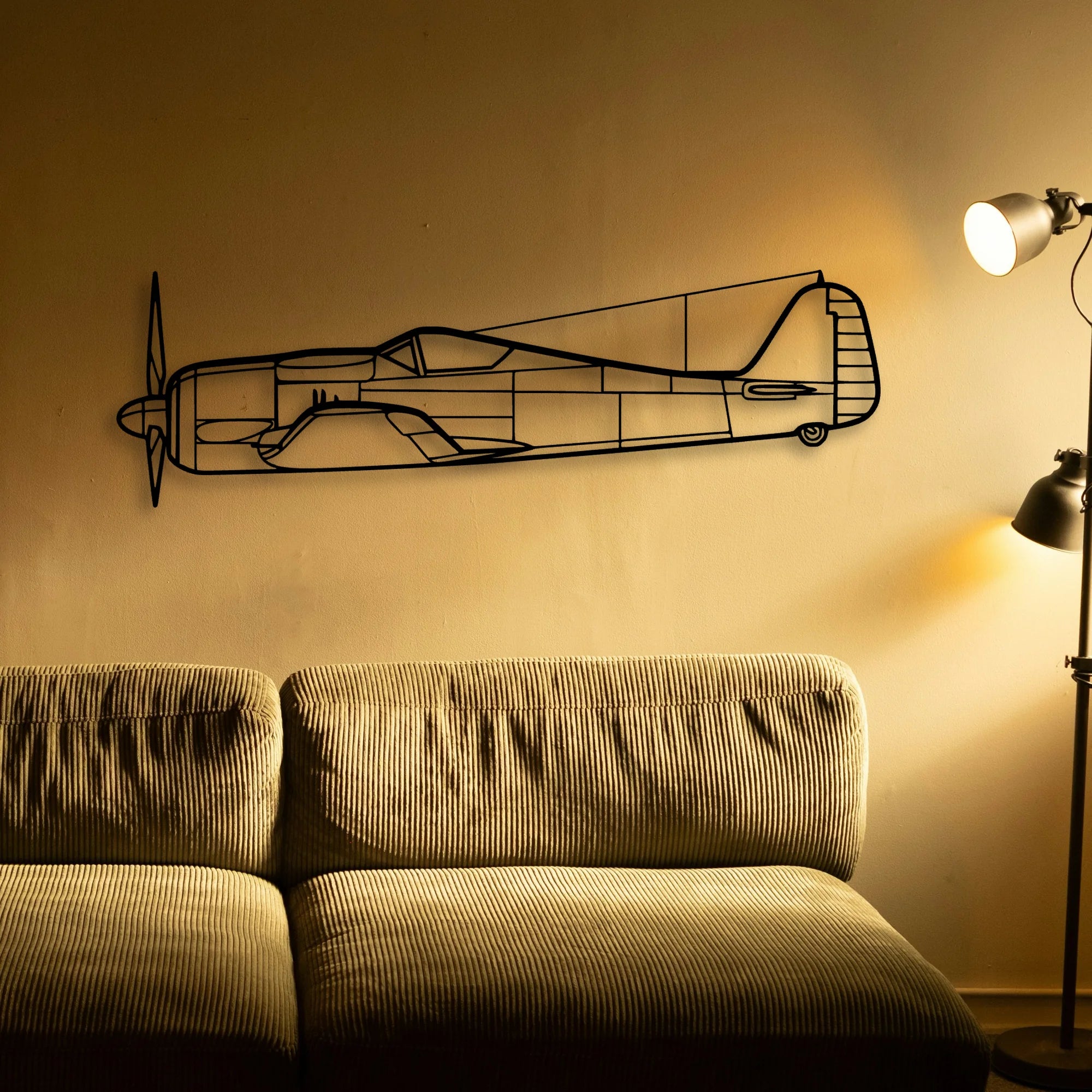FW190A Classic Aircraft Silhouette Metal Wall Art - Tinvibe