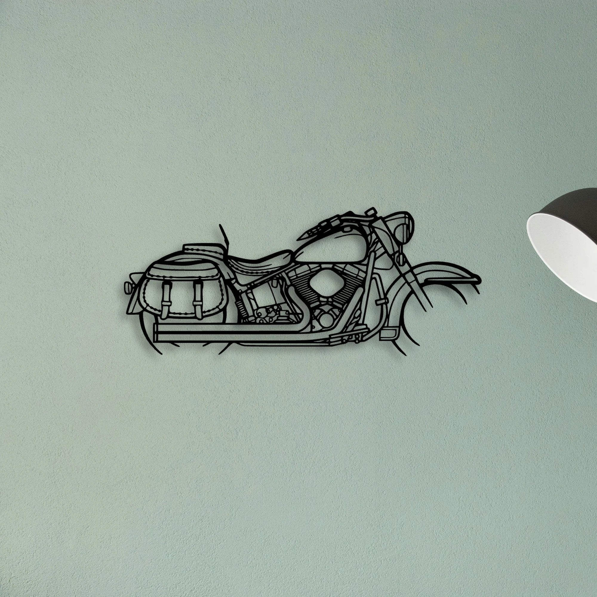 Heritage Classic 1944 Classic Motorcycle Silhouette Metal Wall Art - Tinvibe