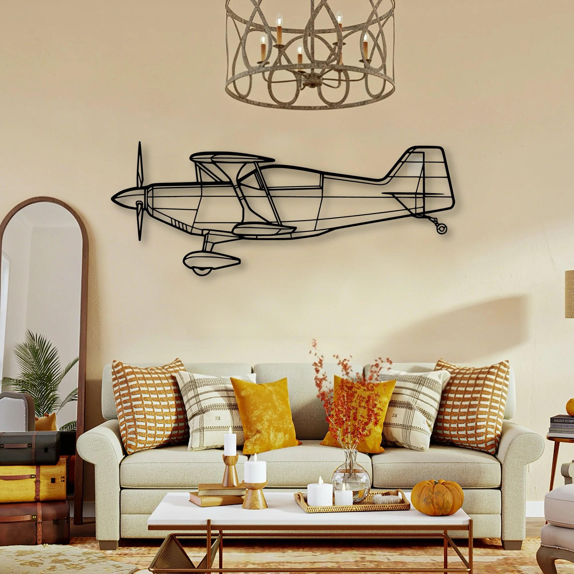 Husky A 1C Classic Aircraft Silhouette Metal Wall Art - Tinvibe