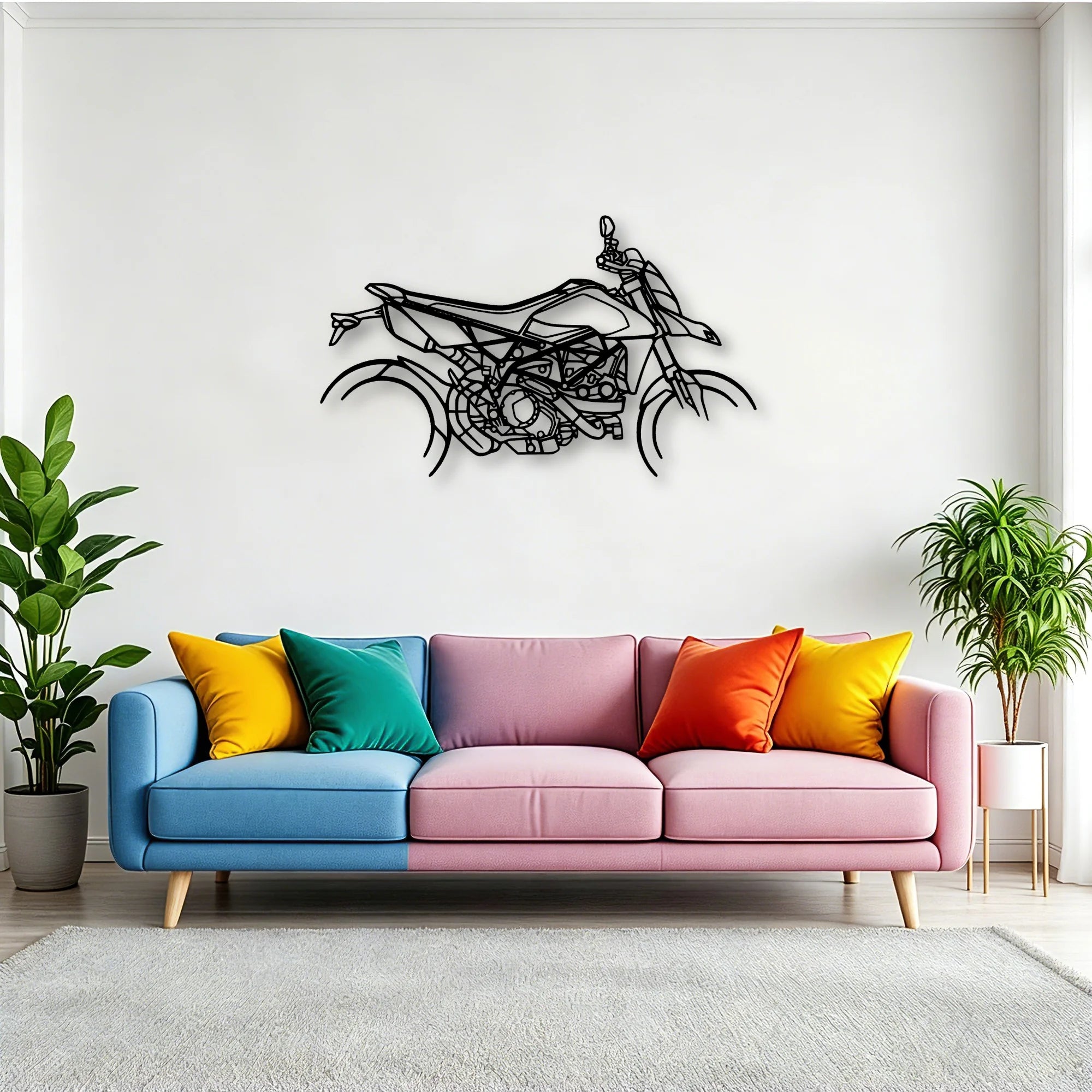 Hyper Motard 950 Rve Classic Motorcycle Silhouette Metal Wall Art - Tinvibe
