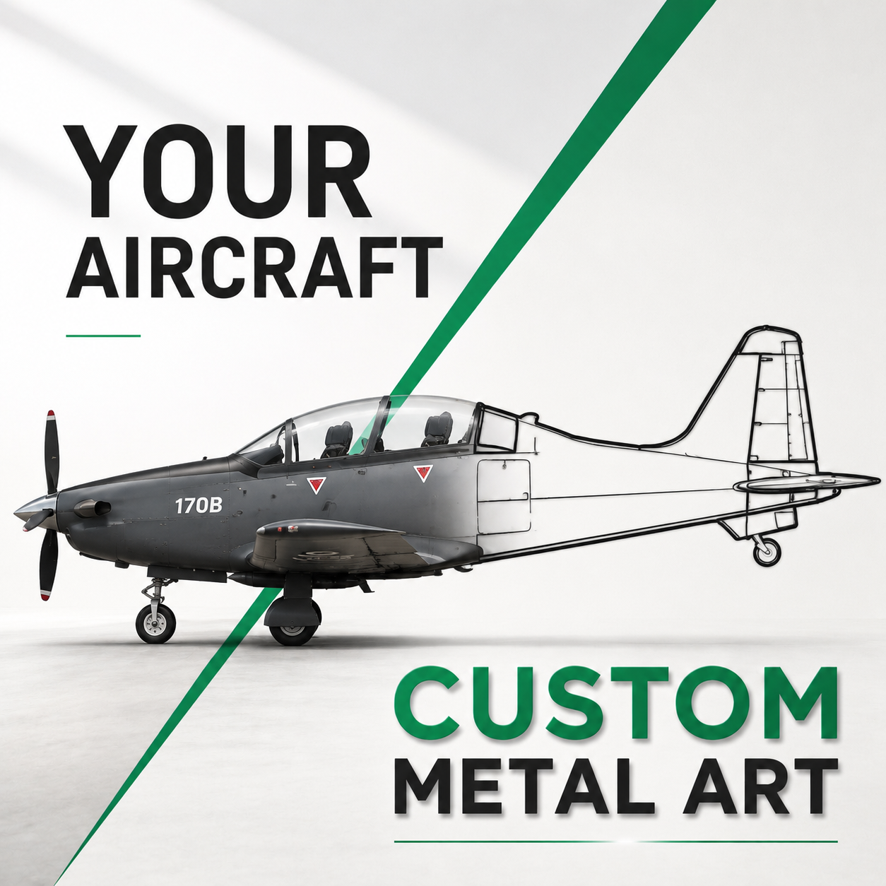 Your Custom Aircraft Silhouette Metal Art Service - Tinvibe
