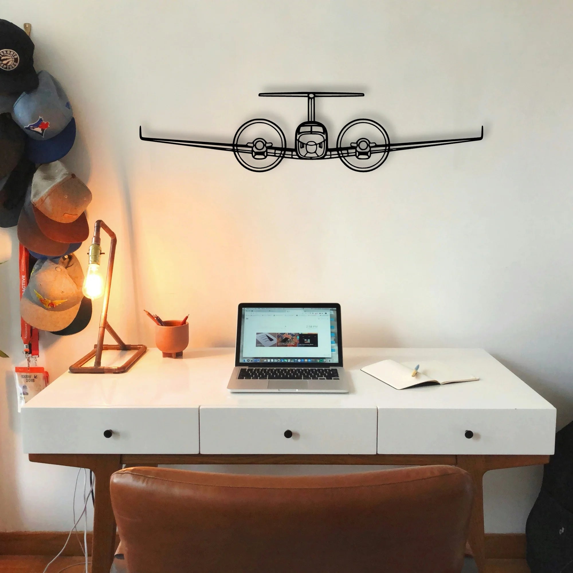 King Air 350 2 Classic Aircraft Silhouette Metal Wall Art - Tinvibe