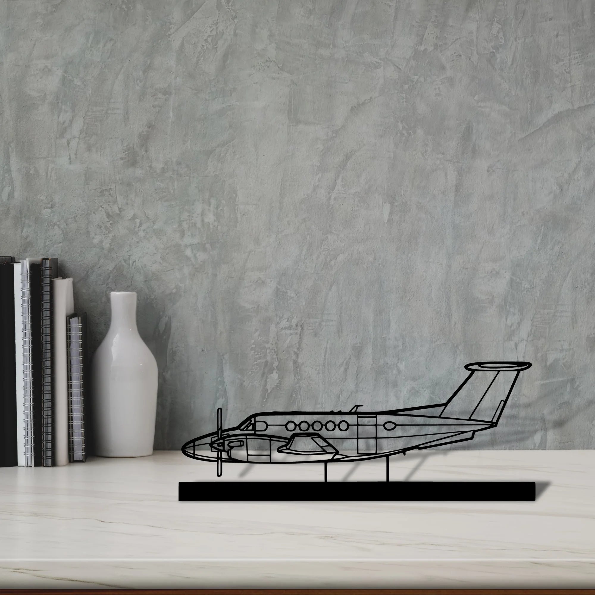 king-air-b200 Silhouette Metal Art Stand - Tinvibe