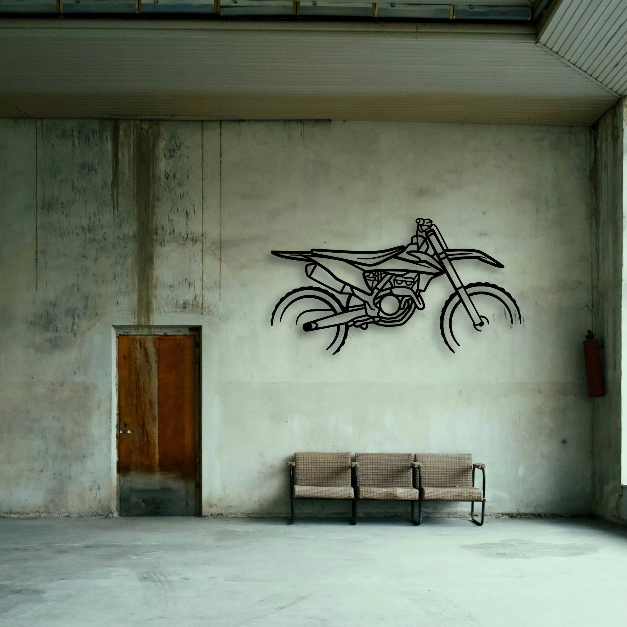 Ktm Motocross Classic Motorcycle Silhouette Metal Wall Art - Tinvibe