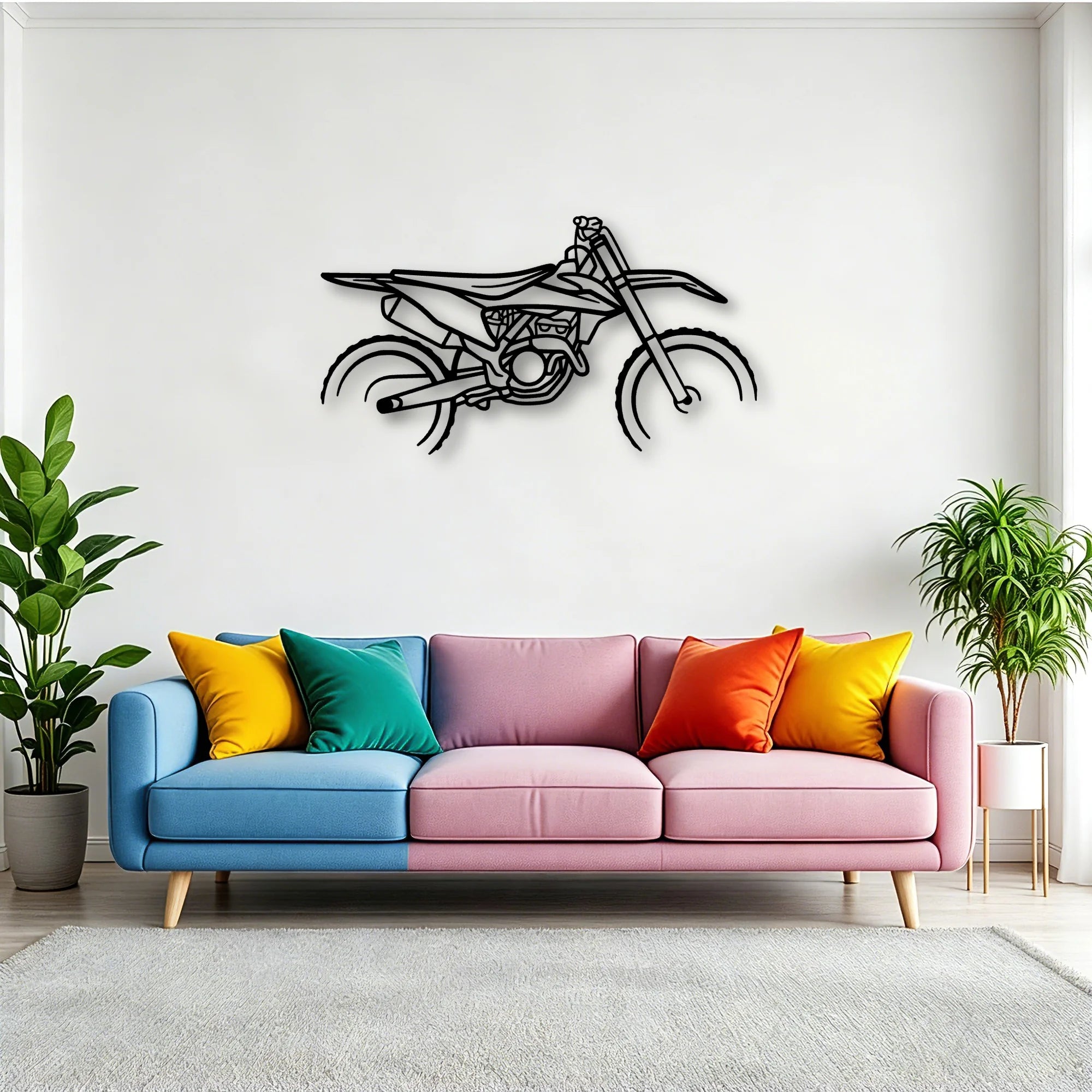 Ktm Motocross Classic Motorcycle Silhouette Metal Wall Art - Tinvibe