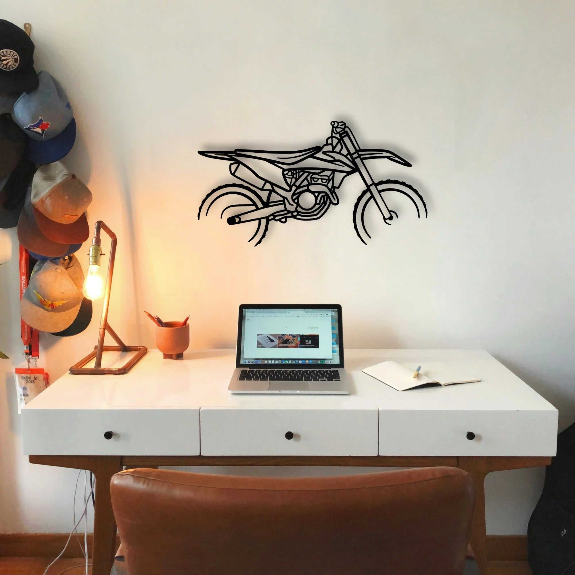 Ktm Motocross Classic Motorcycle Silhouette Metal Wall Art - Tinvibe
