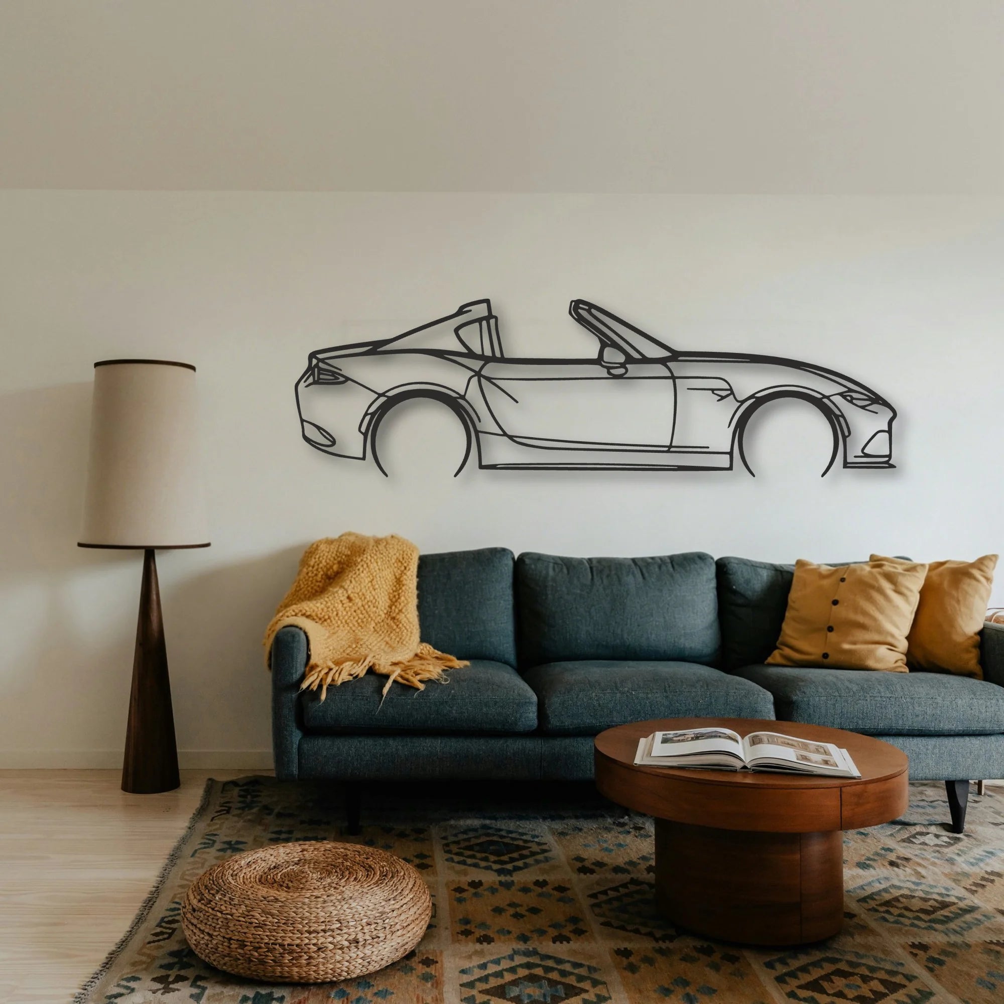 Mazda MX5 RF Classic Silhouette Metal Wall Art - Tinvibe