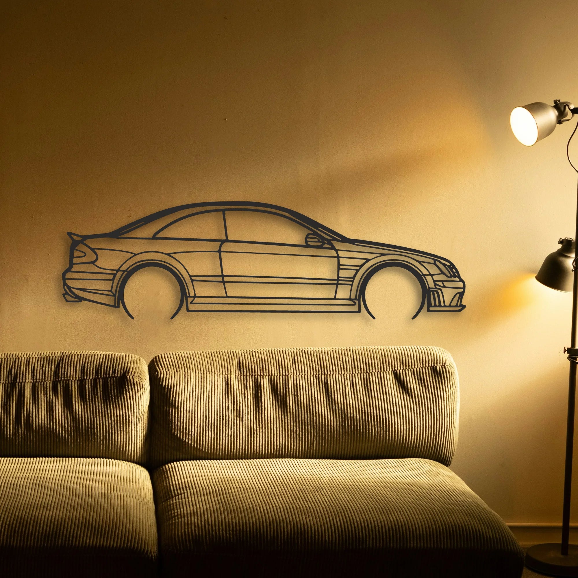 Mercedes CLK63 Classic Silhouette Metal Wall Art - Tinvibe