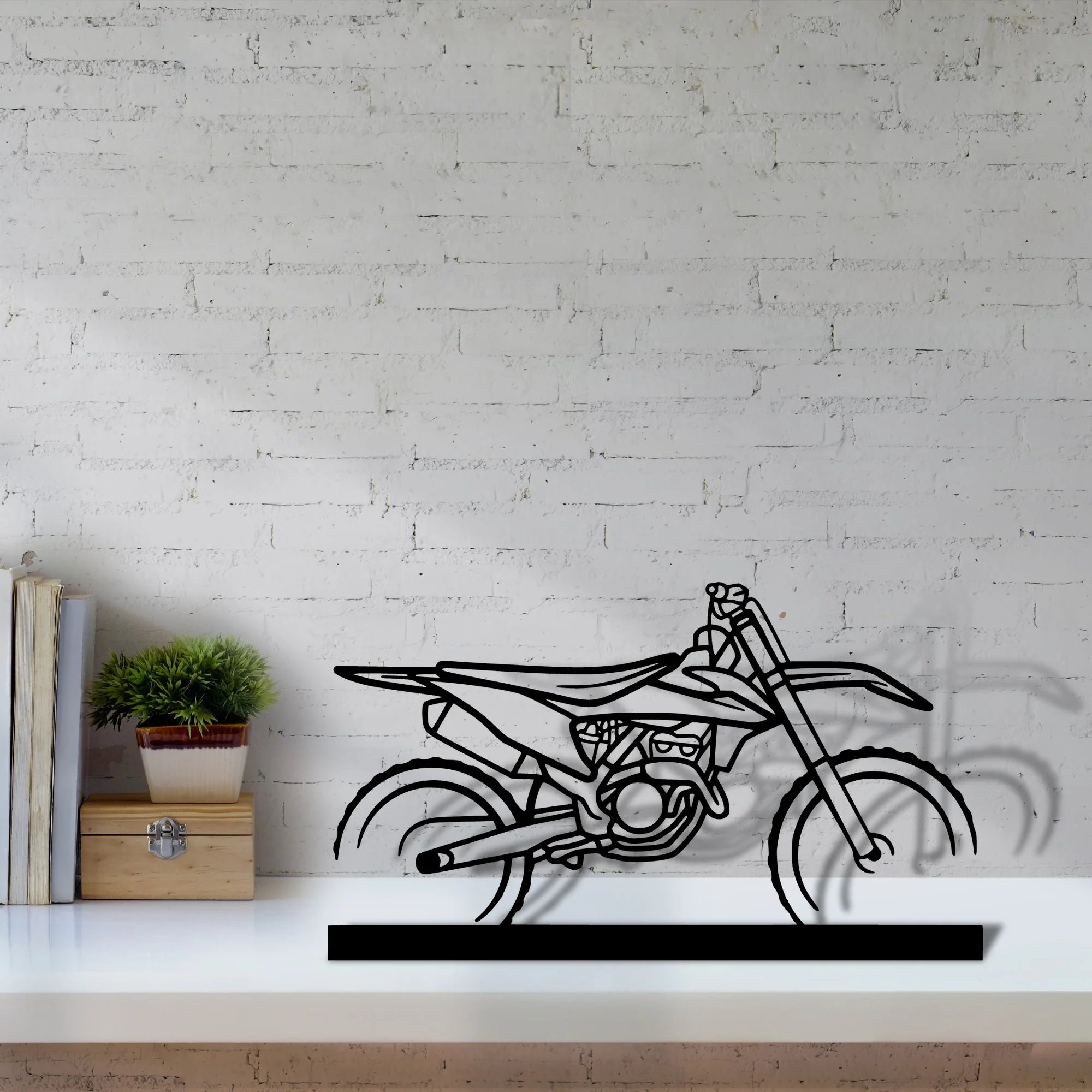 motocross Silhouette Metal Art Stand - Tinvibe