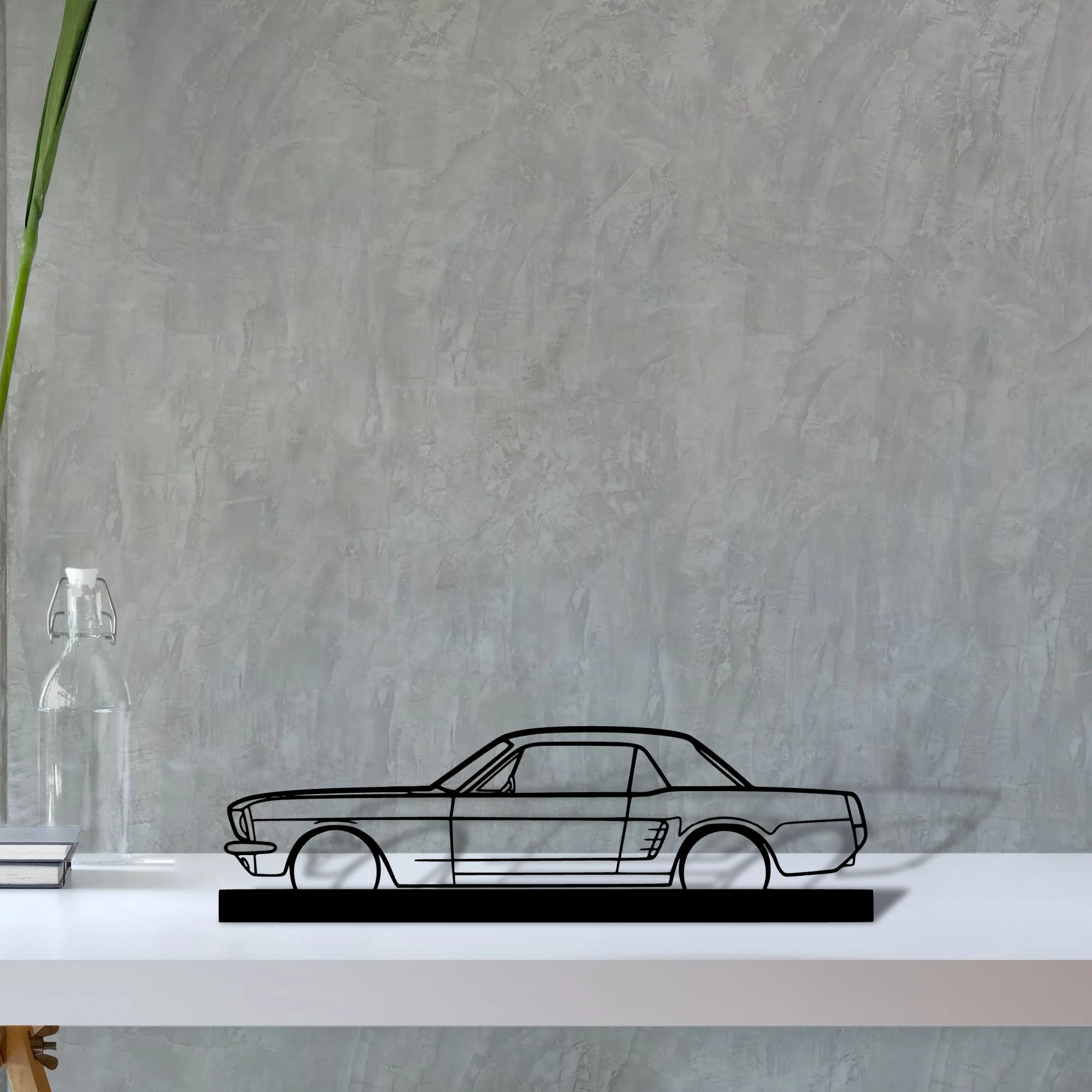 mustang-coupe-1966 Silhouette Metal Art Stand - Tinvibe