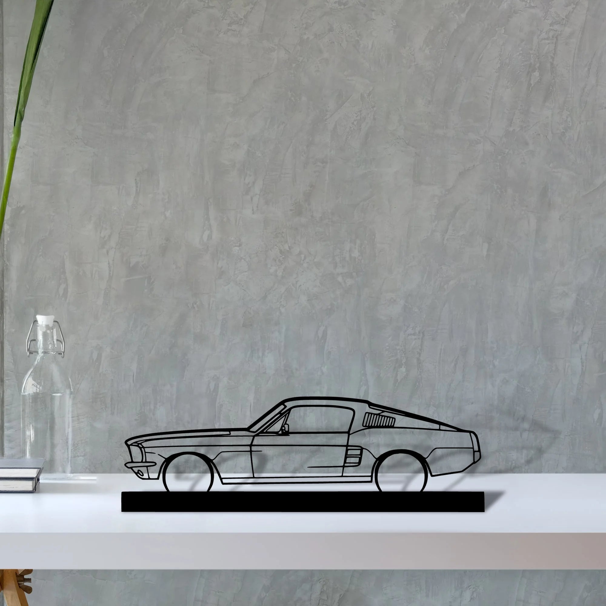 mustang-gt-fastback-390s Silhouette Metal Art Stand - Tinvibe