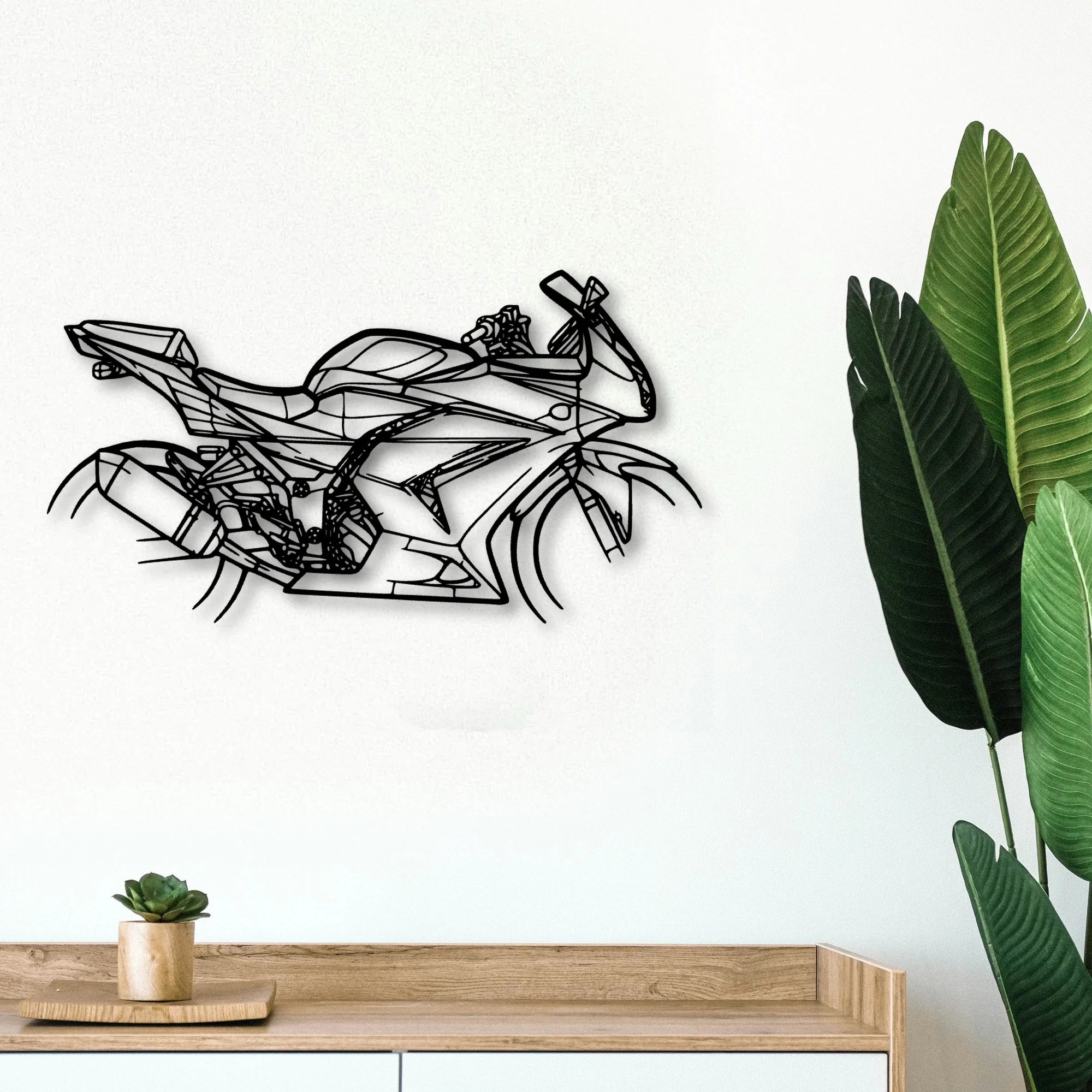 Ninja 250R 2008 Classic Motorcycle Silhouette Metal Wall Art - Tinvibe