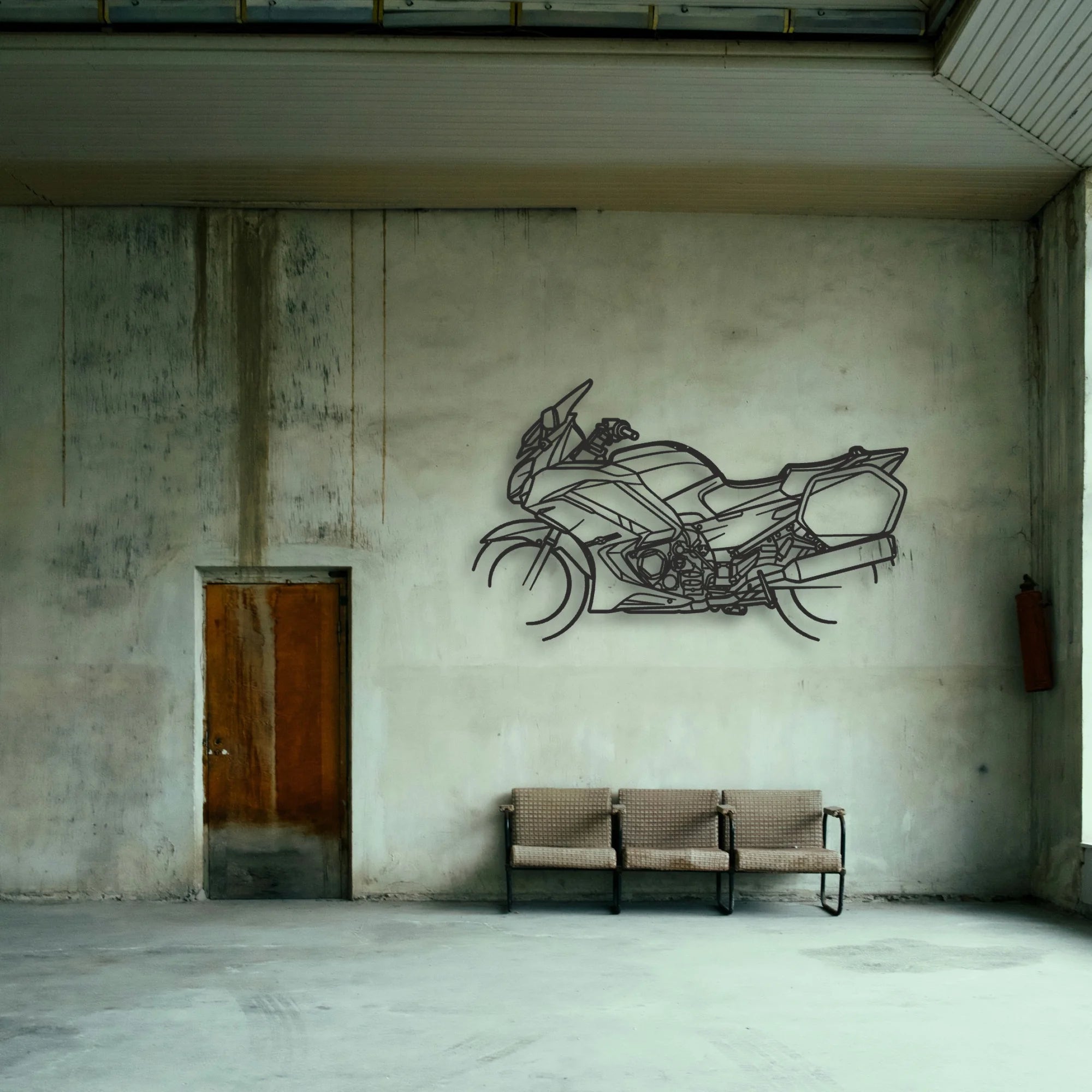 P24 2013 Yamaha FJR1300A 2013 Yamaha FJR1300A Classic Motorcycle Silhouette Metal Wall Art - Tinvibe