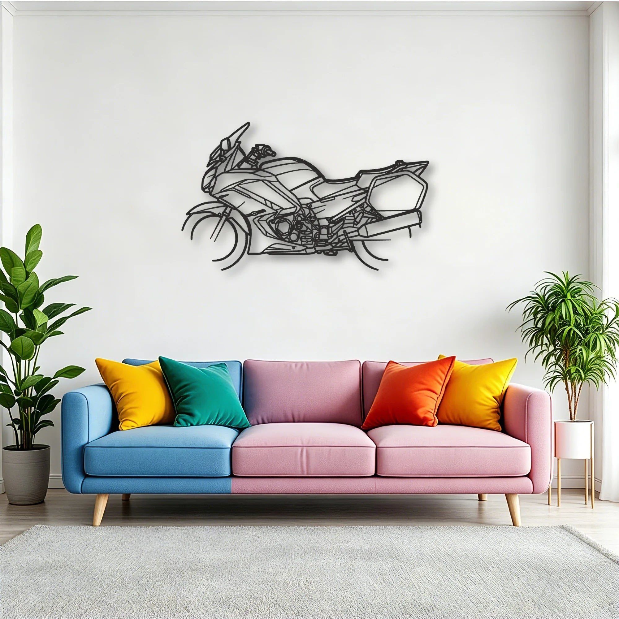 P24 2013 Yamaha FJR1300A 2013 Yamaha FJR1300A Classic Motorcycle Silhouette Metal Wall Art - Tinvibe