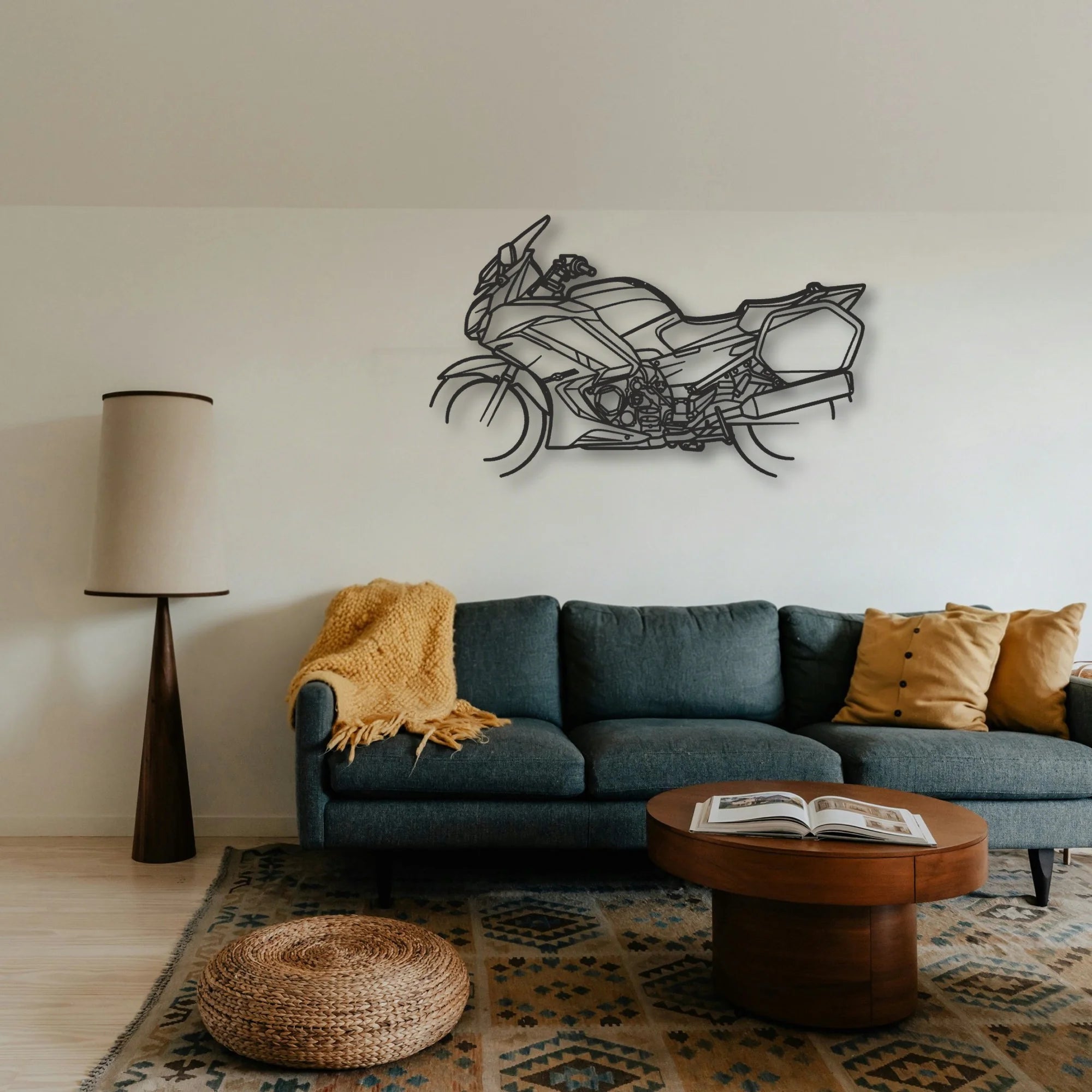 P24 2013 Yamaha FJR1300A 2013 Yamaha FJR1300A Classic Motorcycle Silhouette Metal Wall Art - Tinvibe