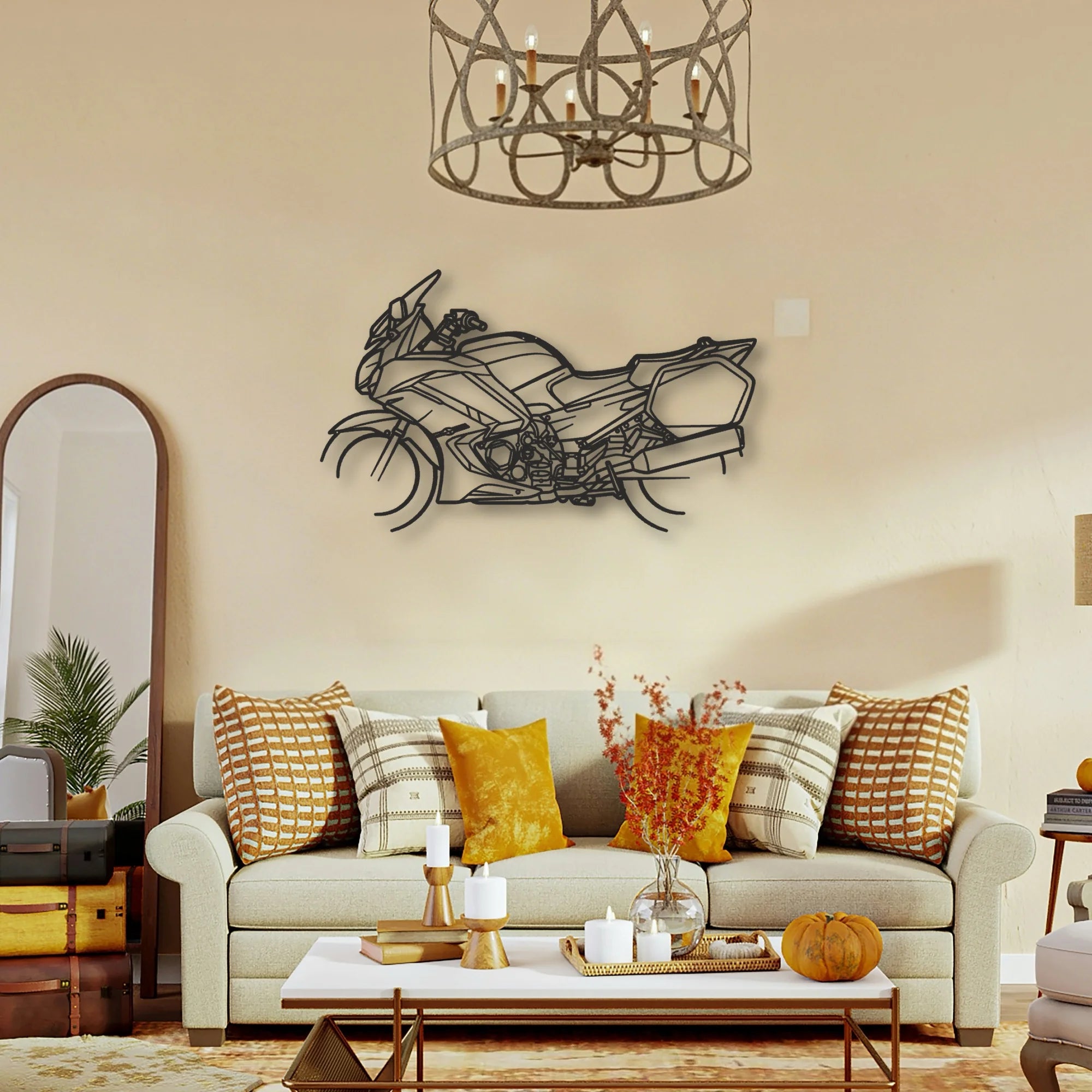 P24 2013 Yamaha FJR1300A 2013 Yamaha FJR1300A Classic Motorcycle Silhouette Metal Wall Art - Tinvibe