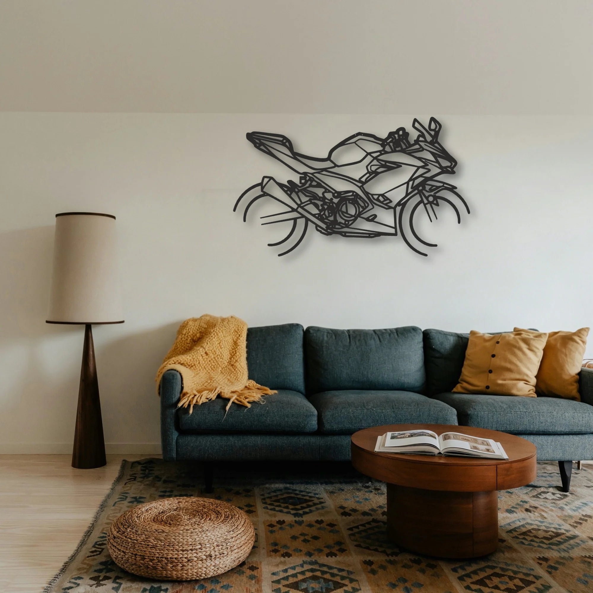 P4 2020 Kawasaki Ninja 400 2020 Kawasaki Ninja 400 Classic Motorcycle Silhouette Metal Wall Art - Tinvibe